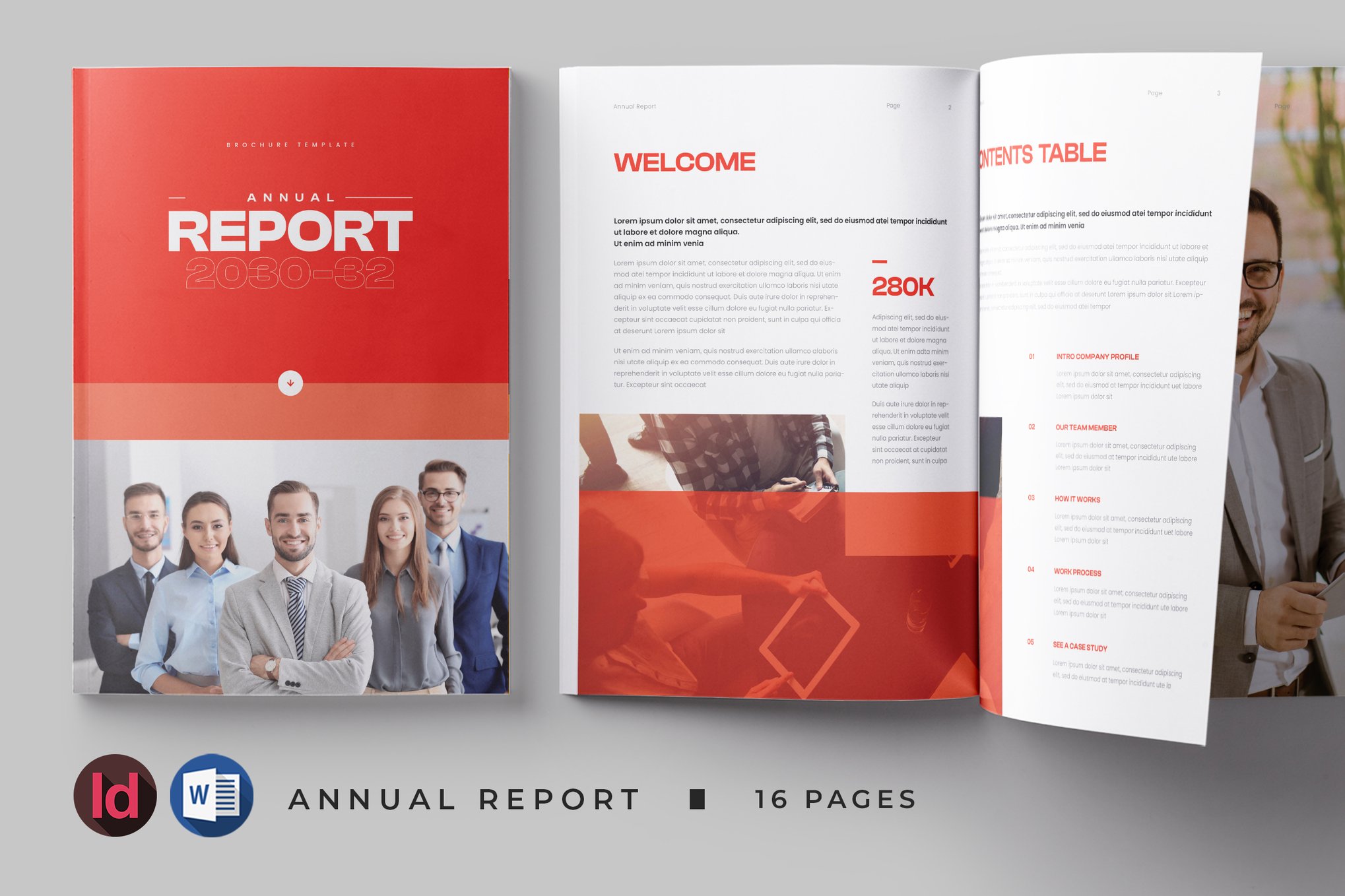 Bold Annual Report Word & InDesign Template