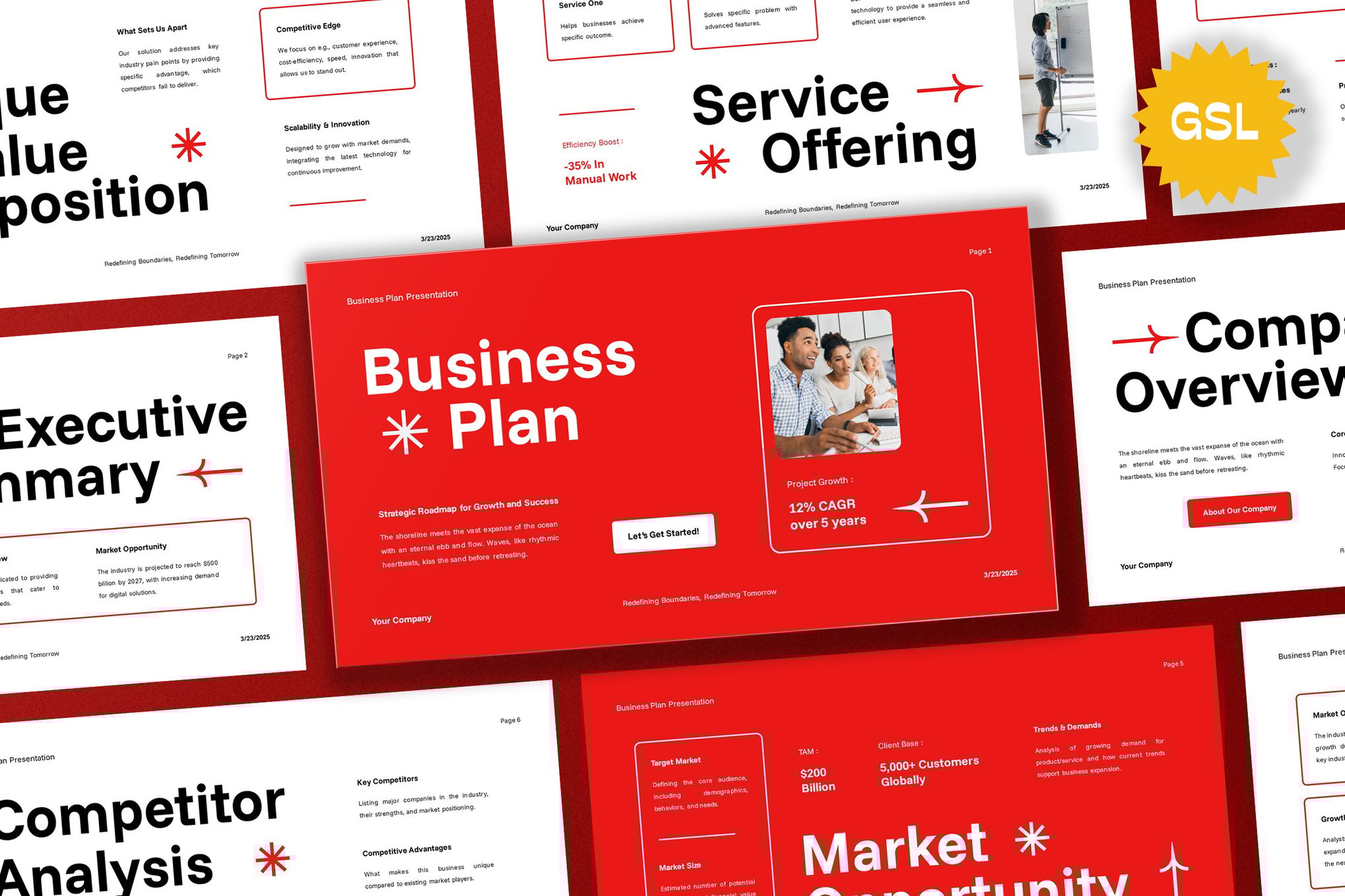 Bold Business Plan Google Slides Template