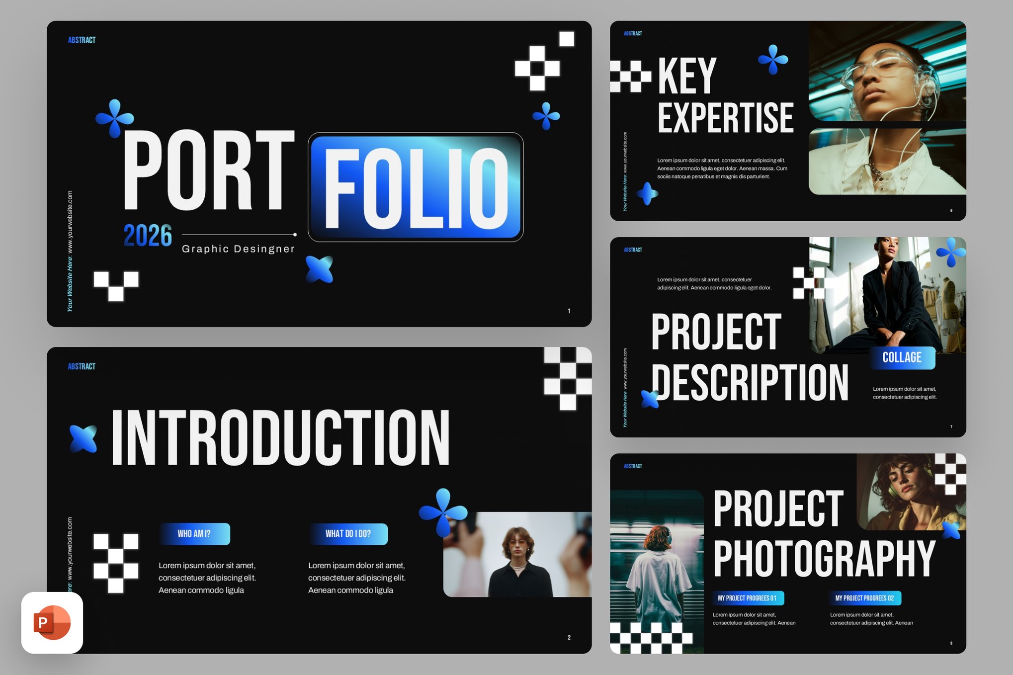 Bold Dark PowerPoint Portfolio Template