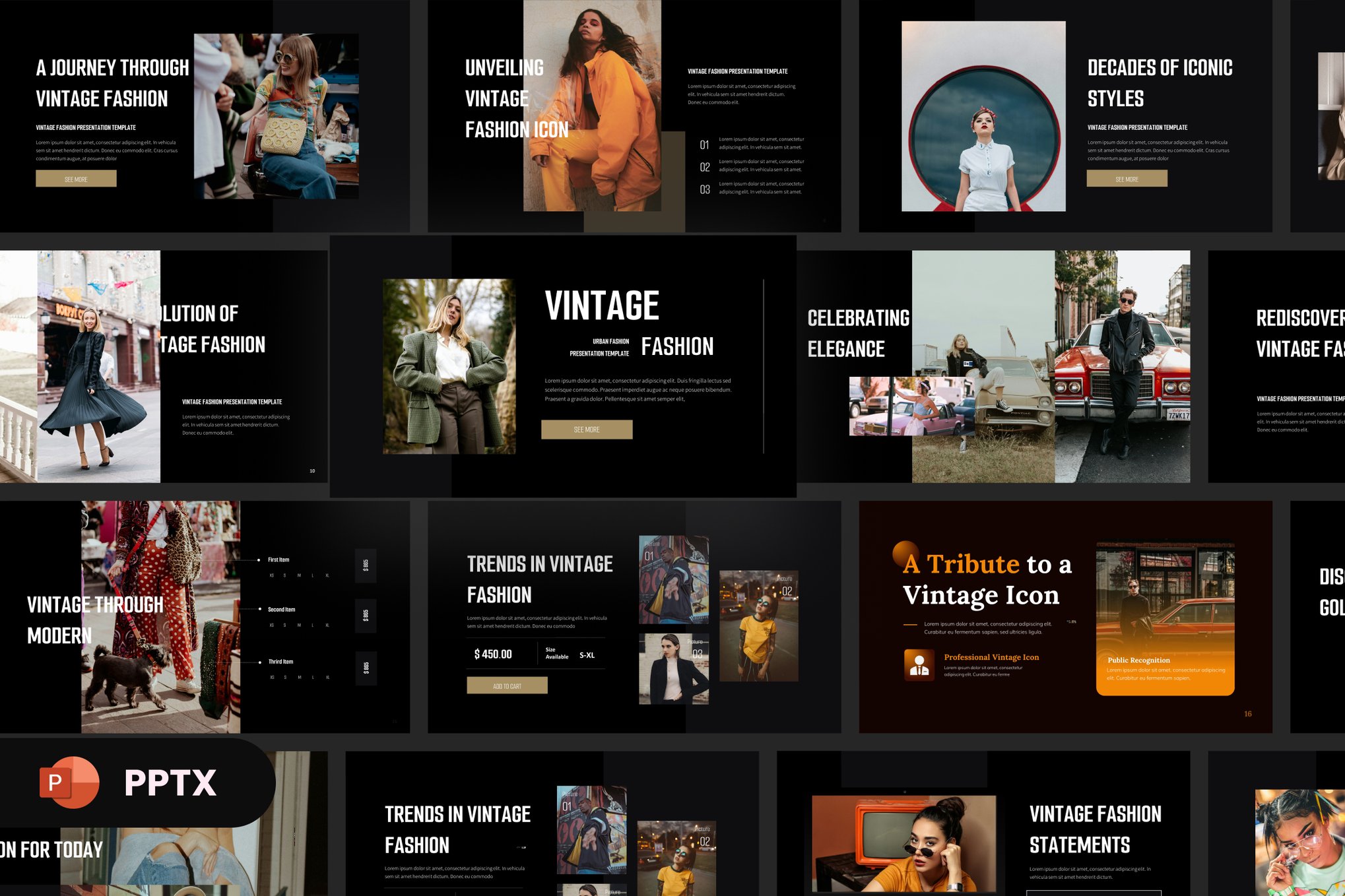 Bold Fashion Vintage Presentation Template