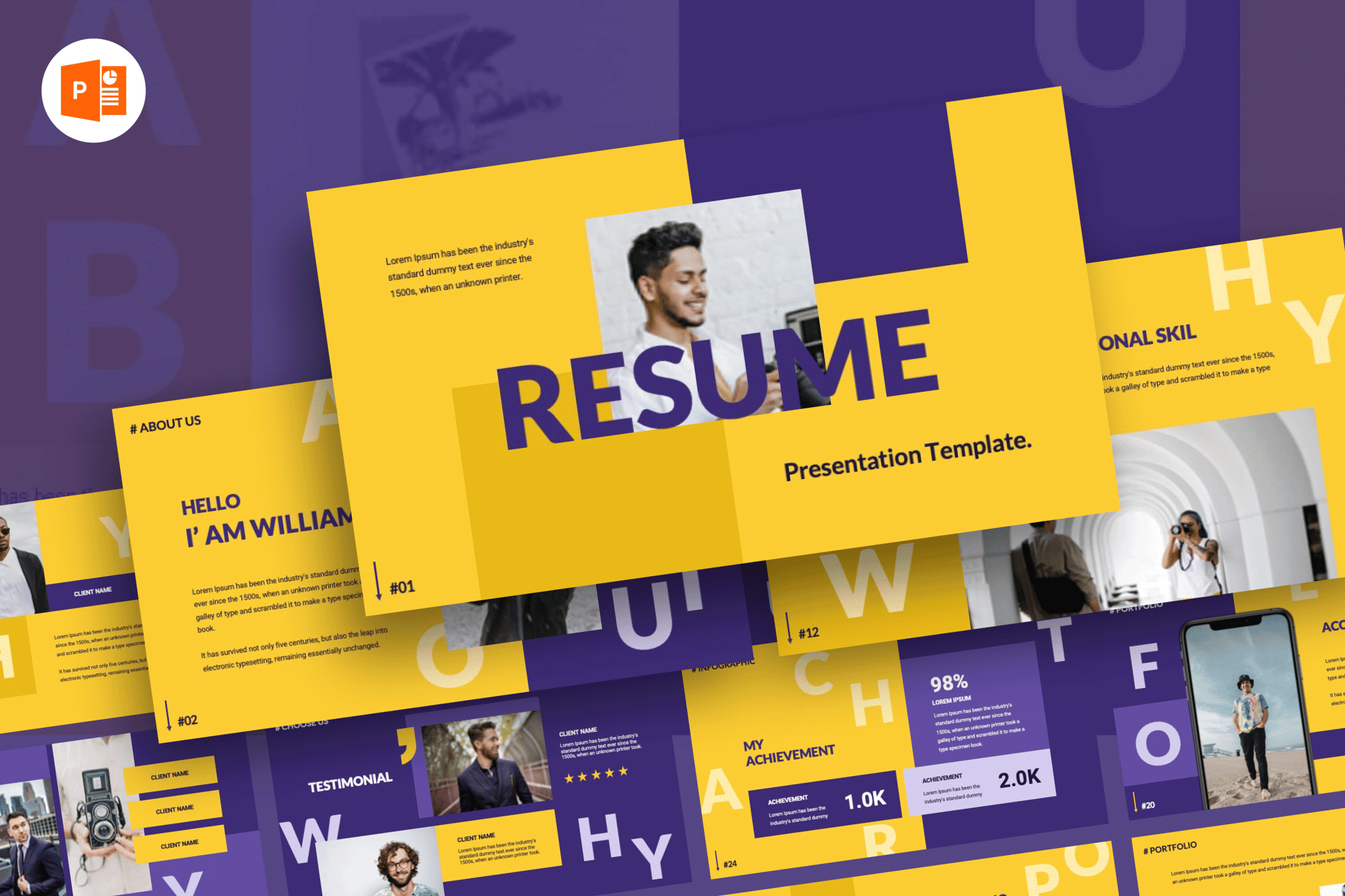 Bold Modern Resume PowerPoint Template