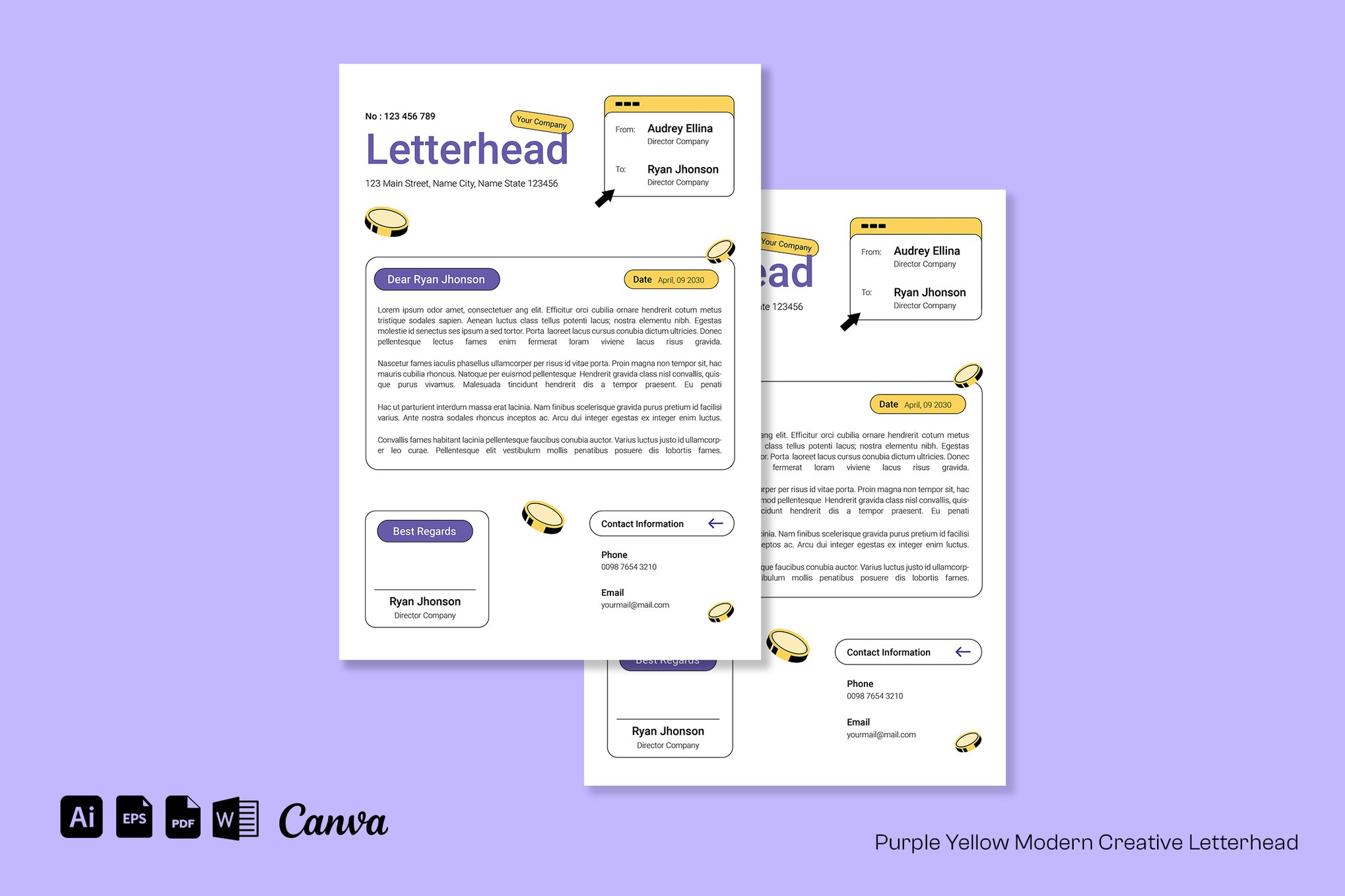 Bold Modern Word Letterhead Template