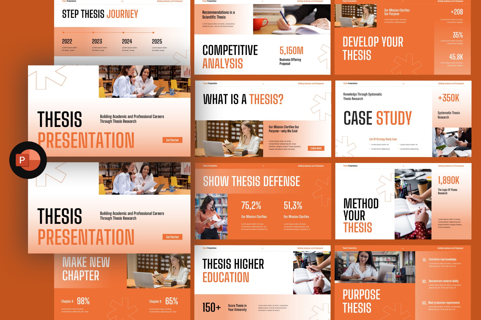 Bold Thesis Presentation PowerPoint Template