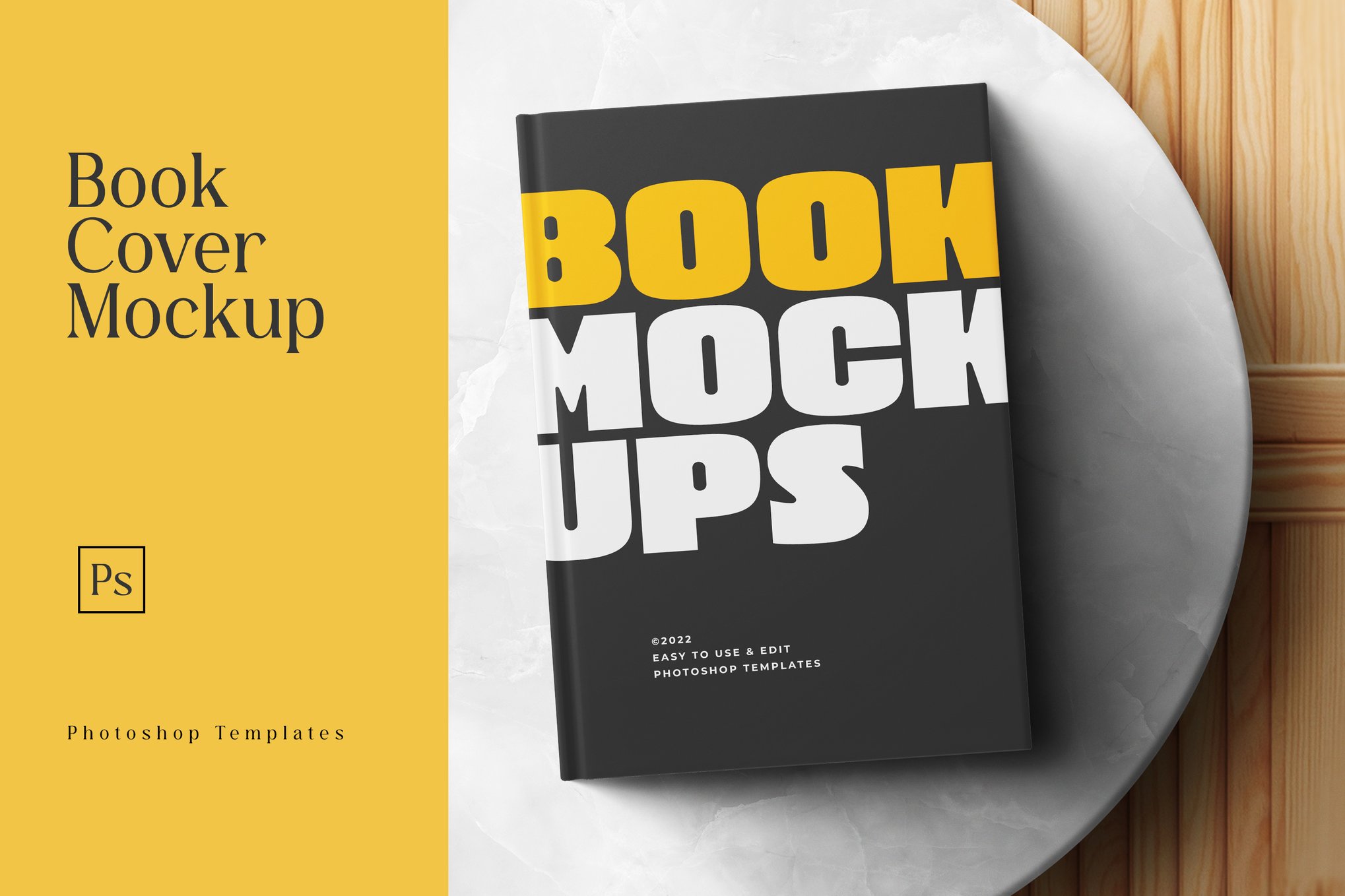 Book On Table Cover Mockup Template 