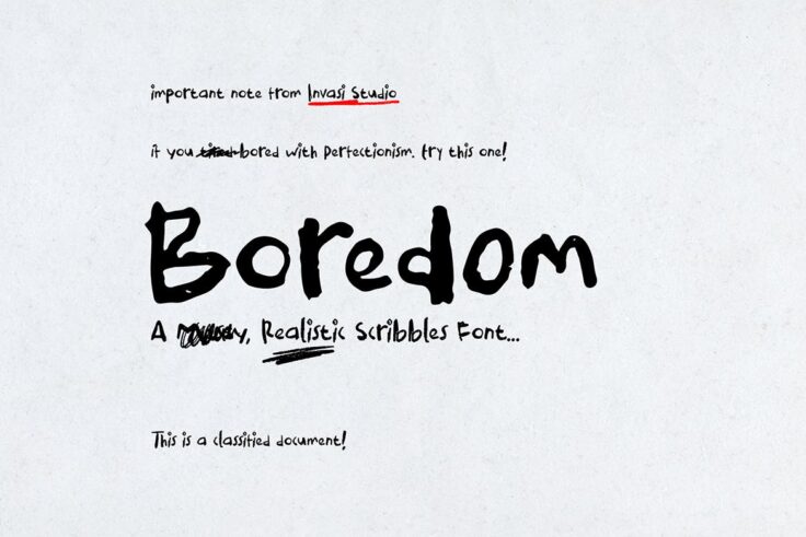 View Information about Boredom Scribble Pencil Font