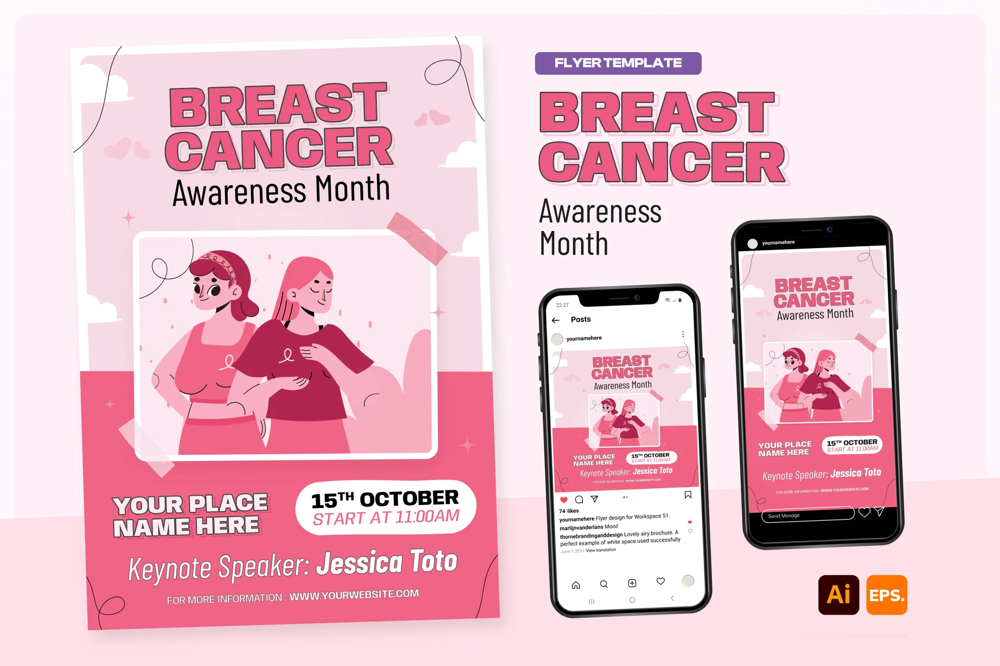 Breast Cancer Awareness Campaign Flyer Template