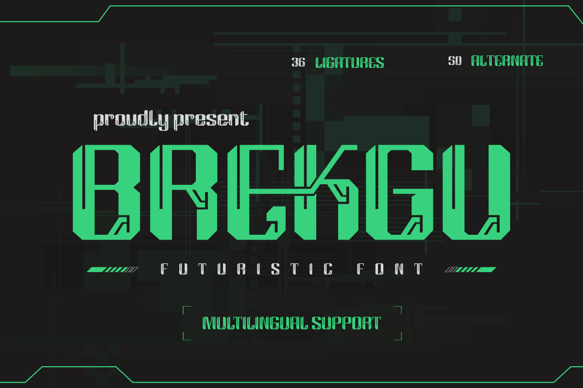 BREKGU - Robotic Futuristic Font