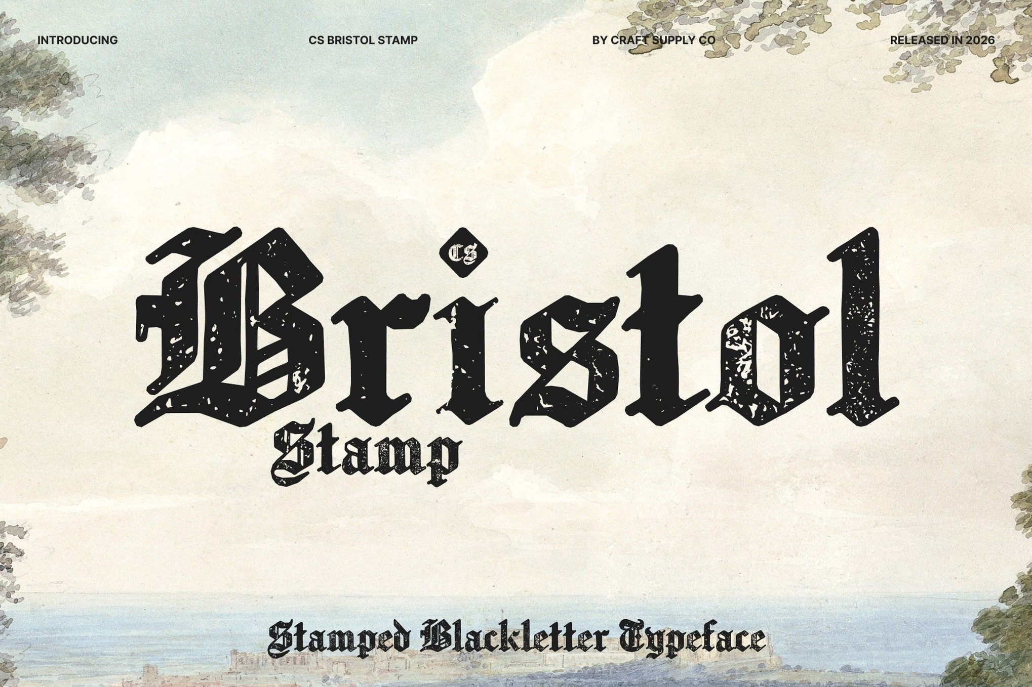 Bristol Stamp - Blackletter Stamp Font