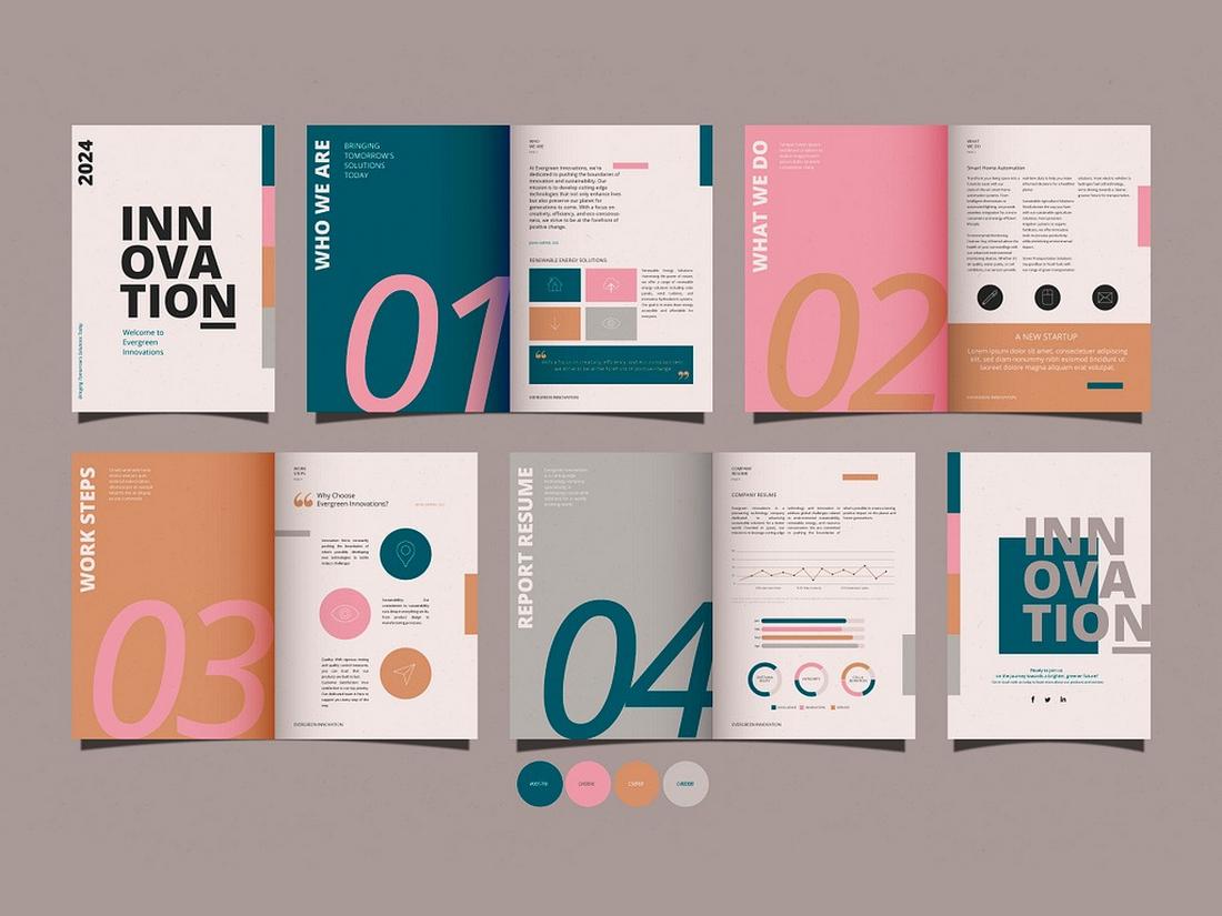 brochure design idea - Pastel Colors