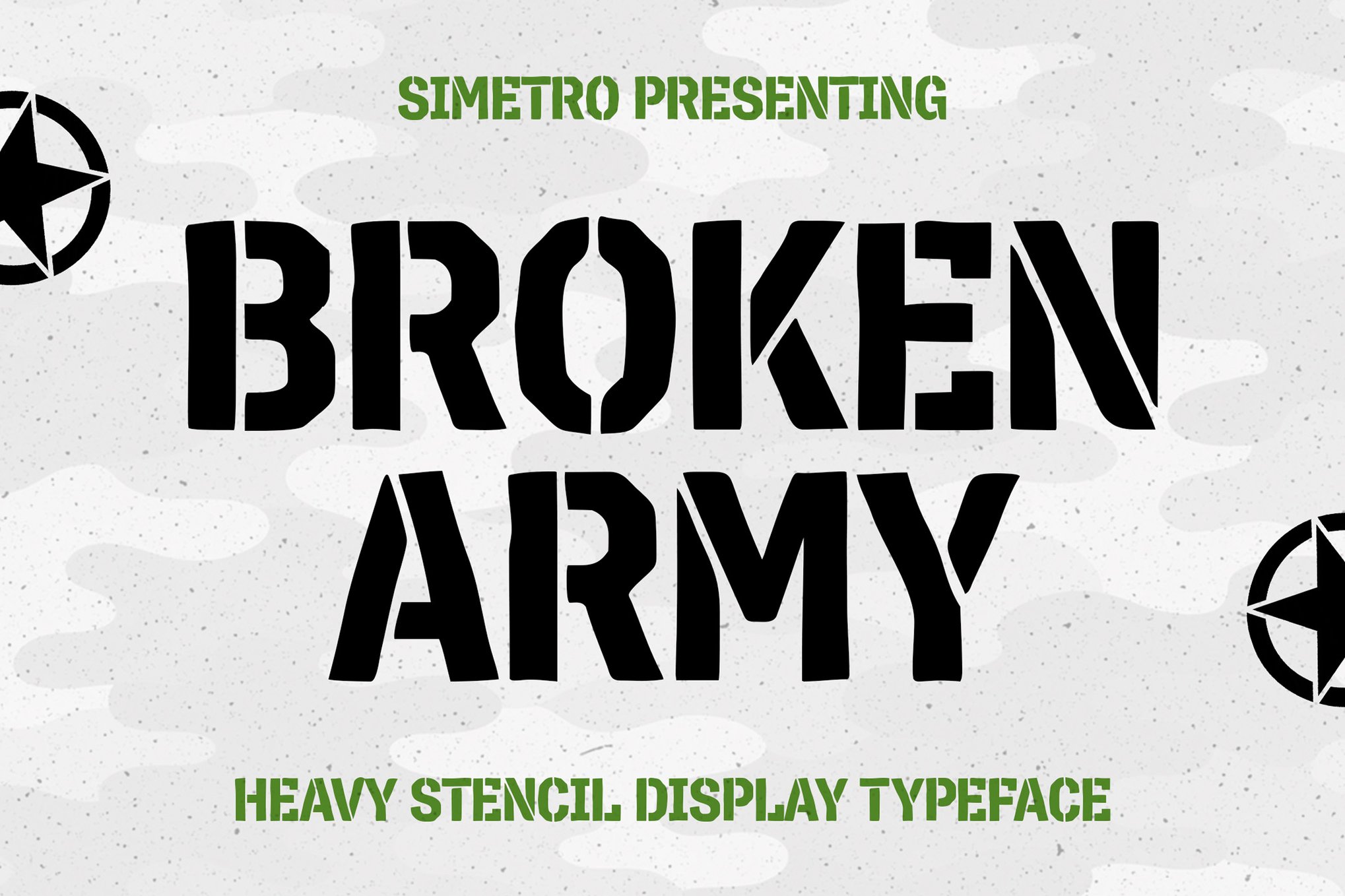 Broken Army - Heavy Stencil Font