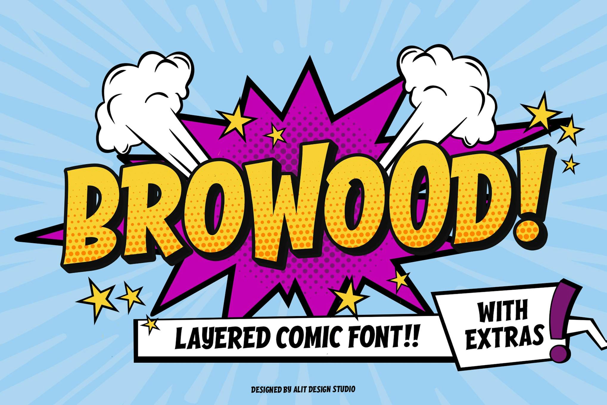 Browood - Layered Superhero Font