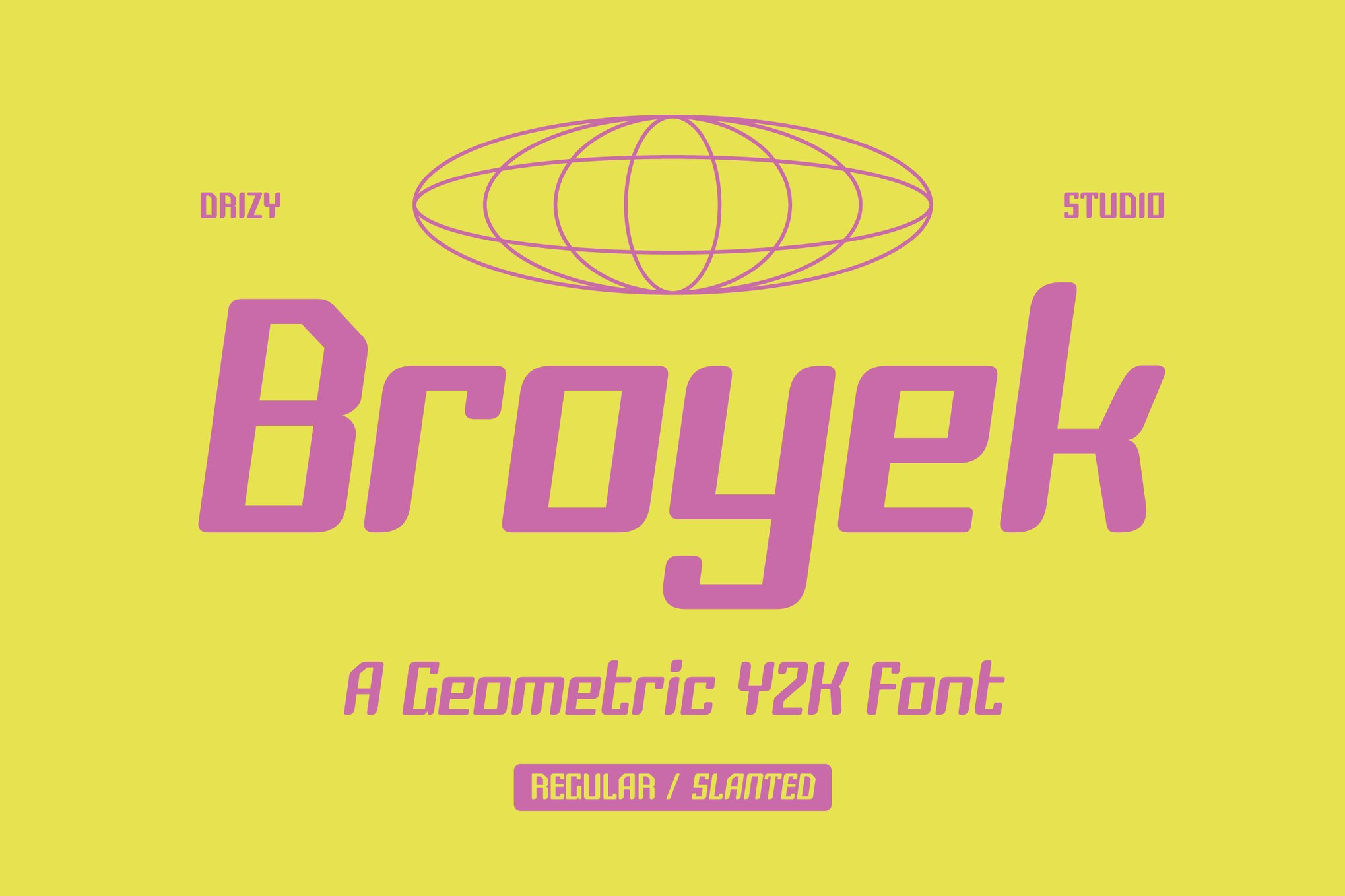 Broyek - Geometric Slanted Font