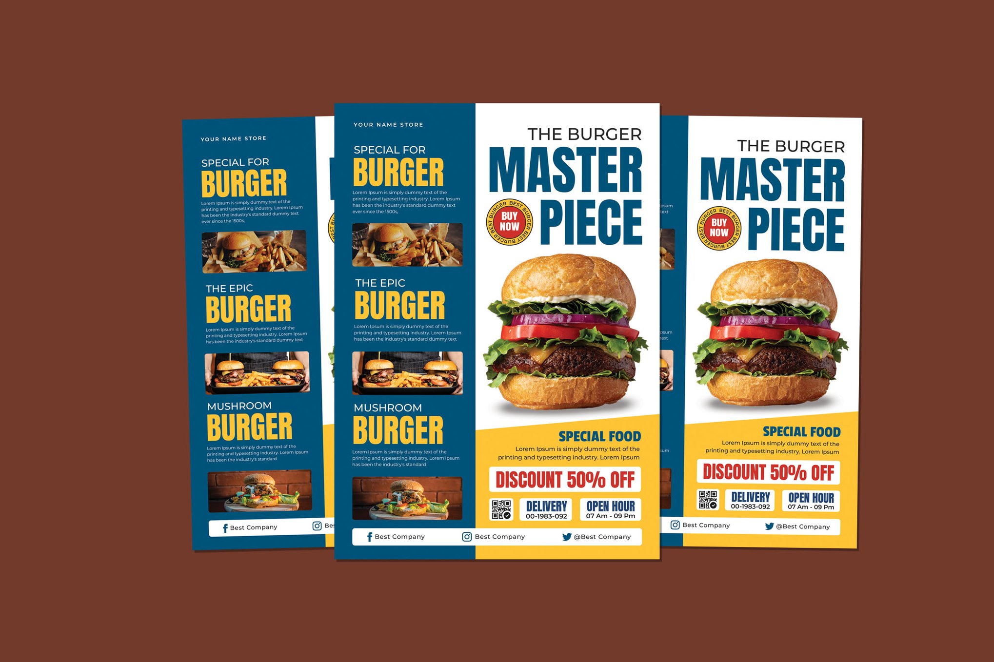 Burger & Food Menu Restaurant Flyer Template