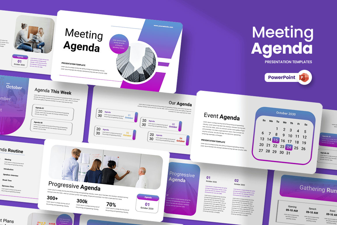 Business Meeting Agenda PowerPoint Template