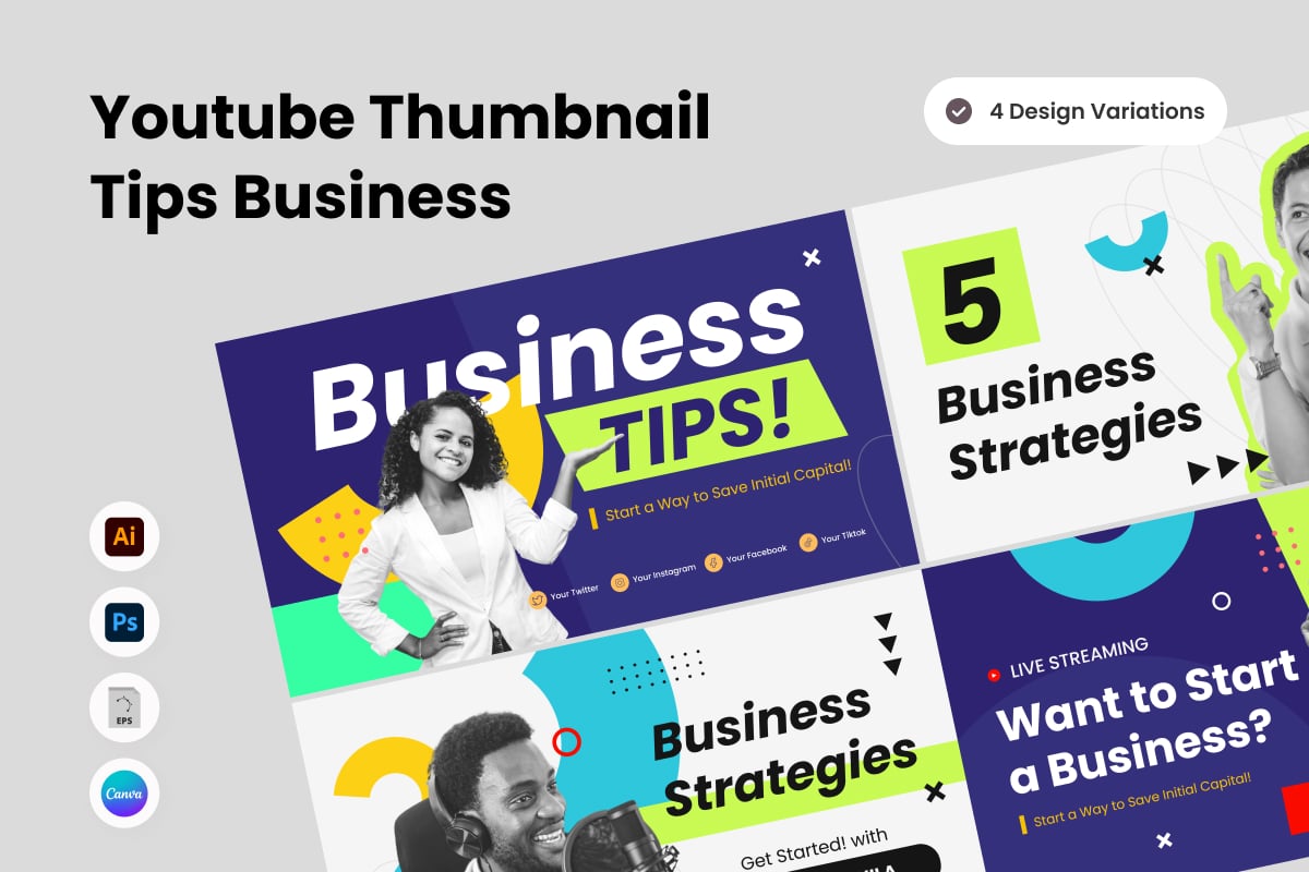 Business Tips YouTube Thumbnail Template