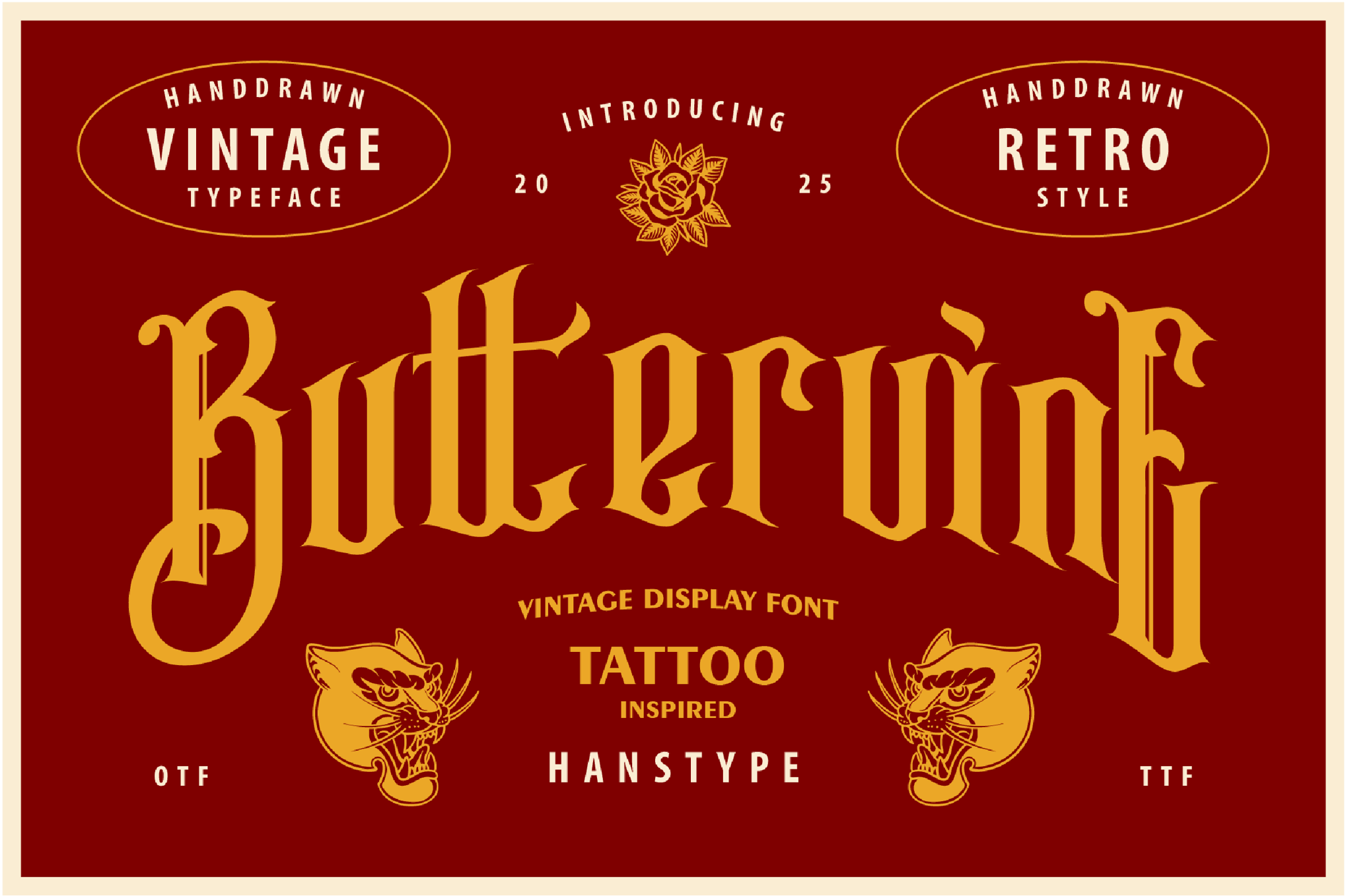 Buttervine - Vintage Tattoo Font