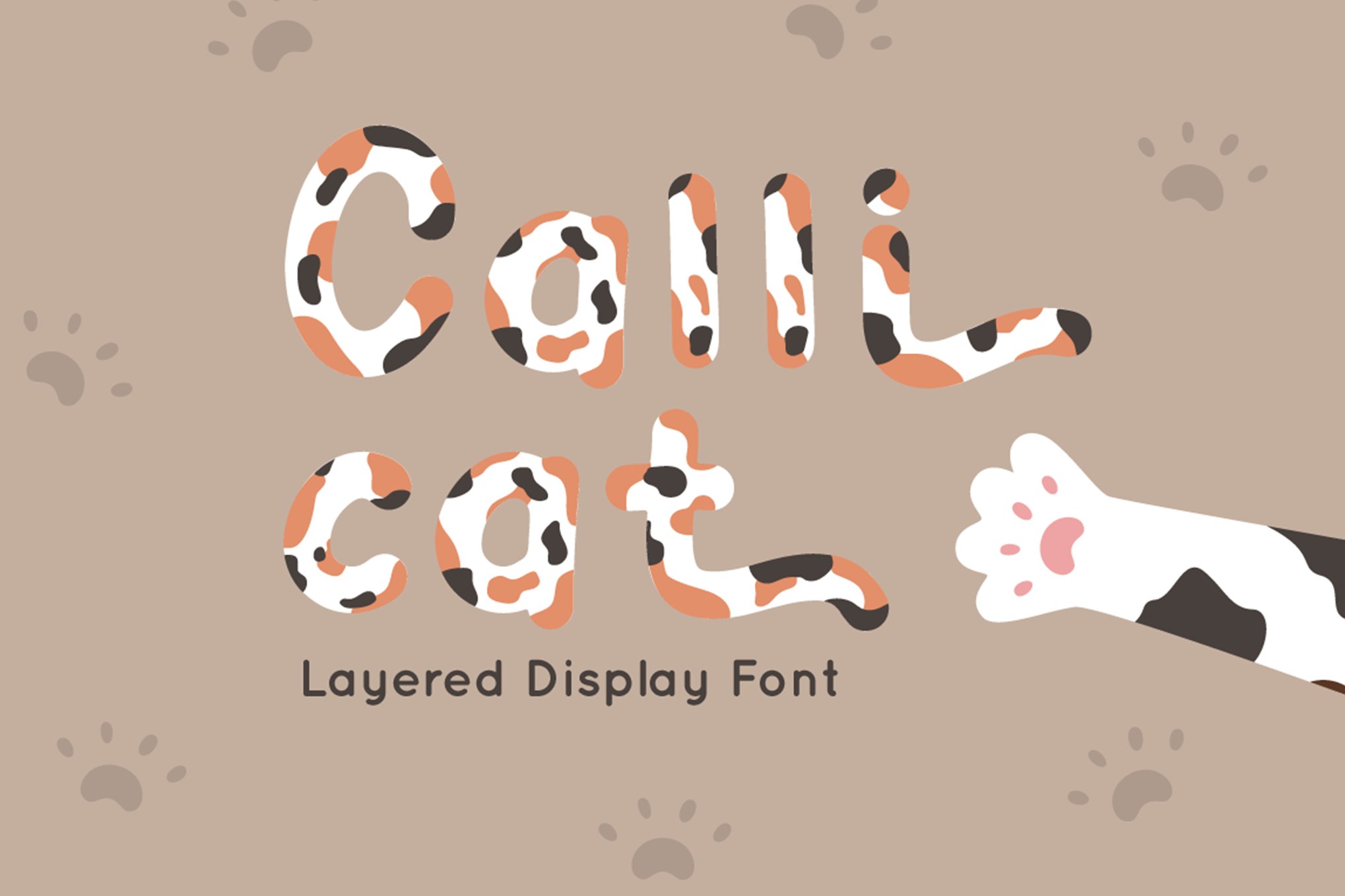 Calli Cat - Layered Kawaii Font