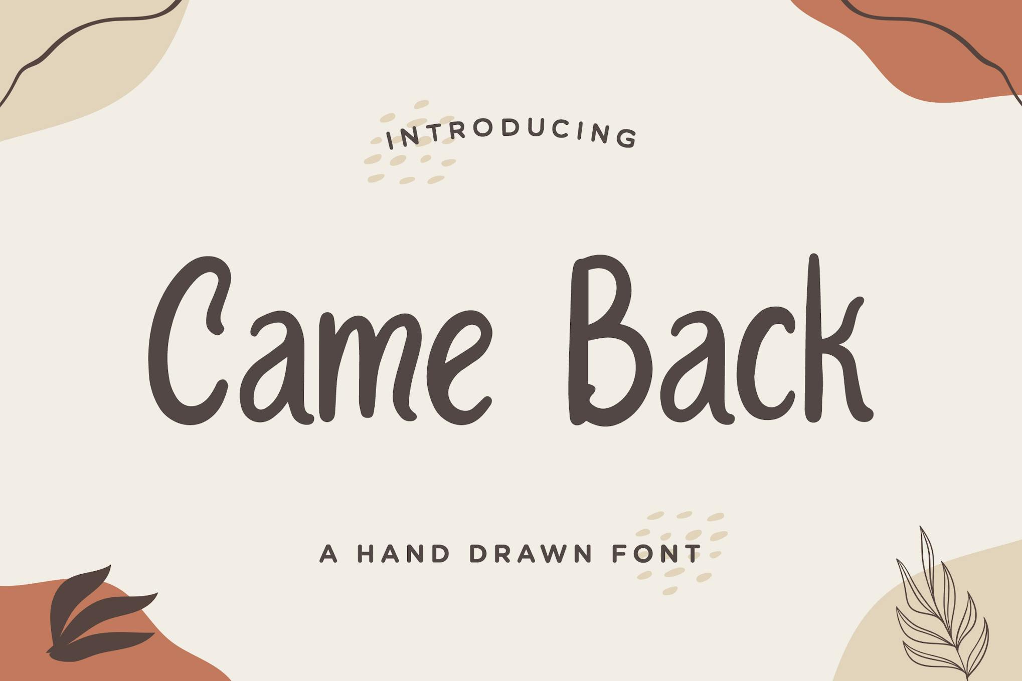 Came Back - Handwritten Spring-Themed Font