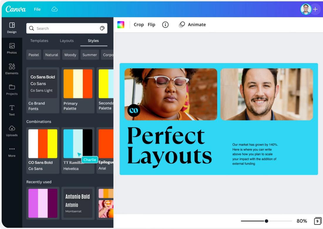 canva brand kit UI
