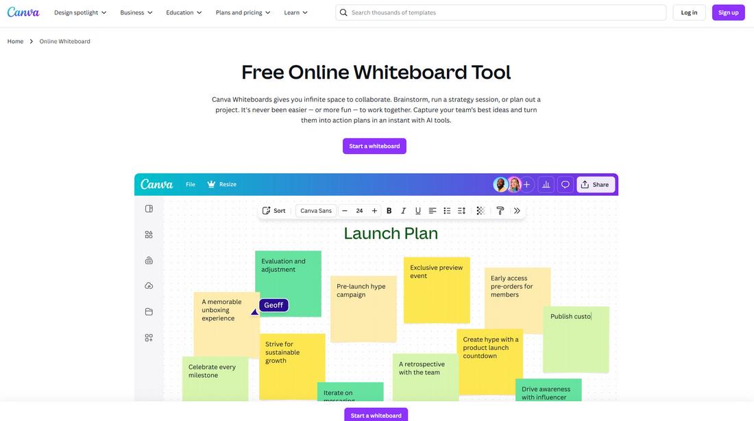canva whiteboard