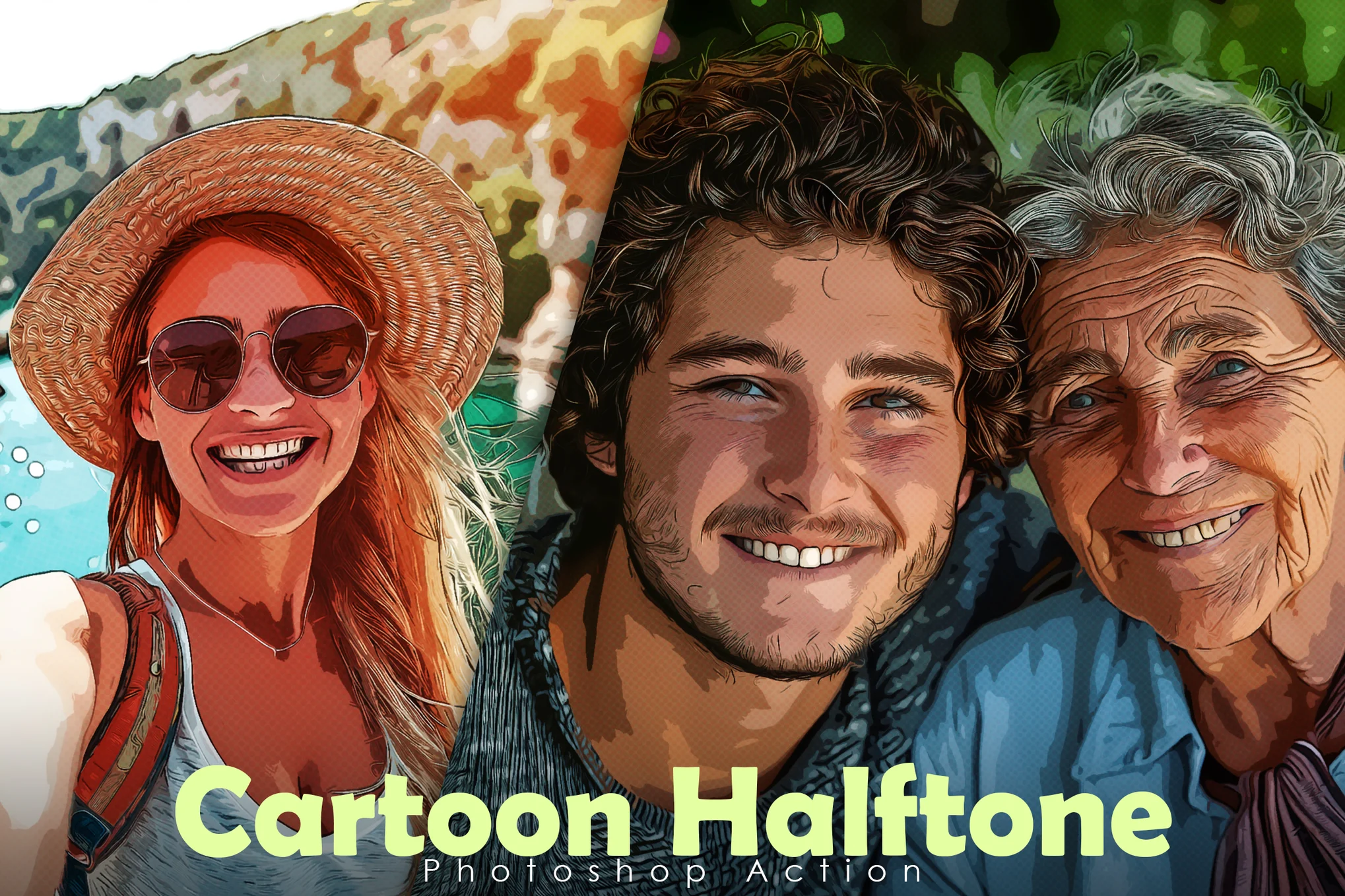 Cartoon Halftone Portrait Photoshop Action