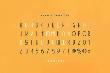Second alternate image for Charlie Modern Art Deco Font