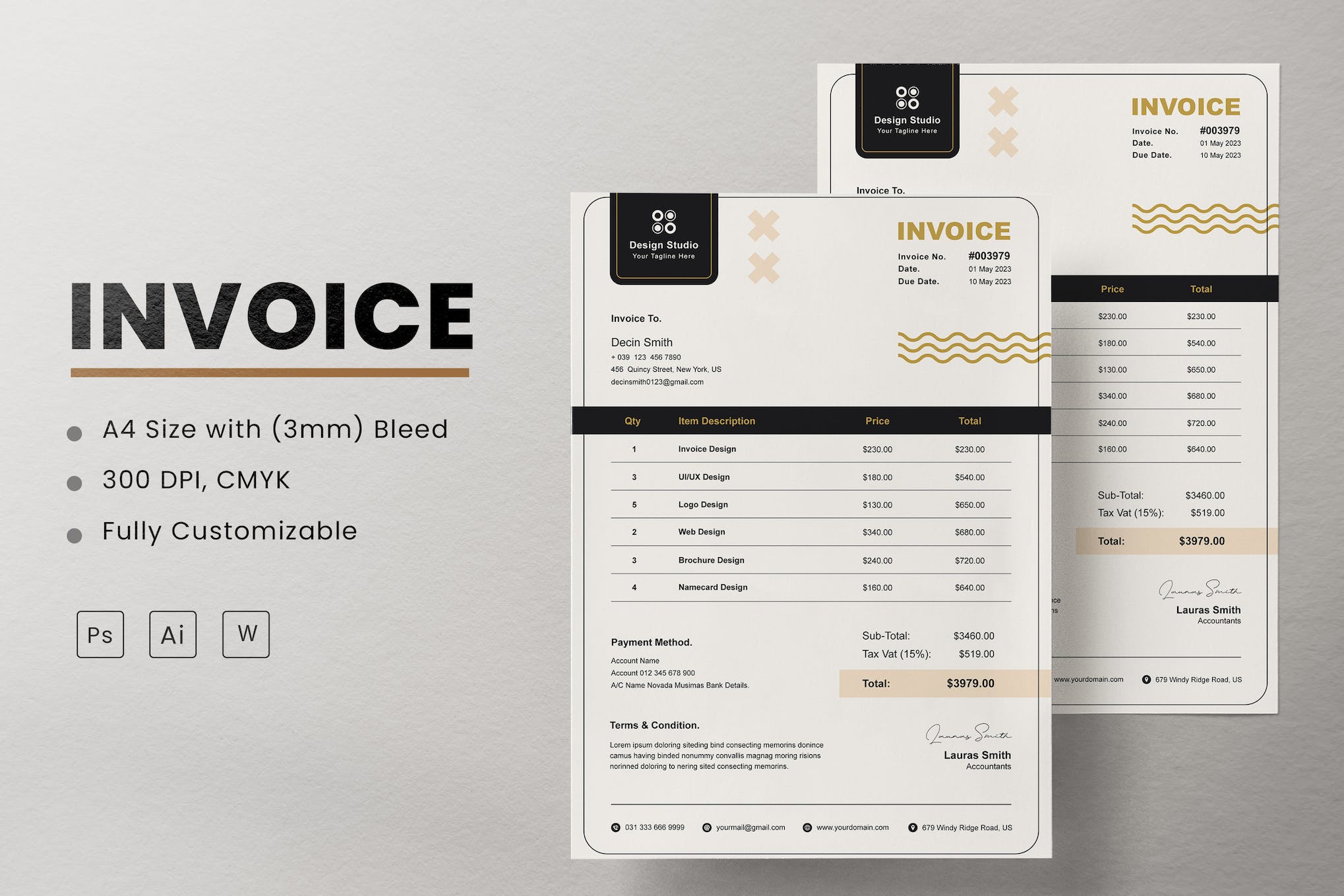 Chic Invoice Template for Word
