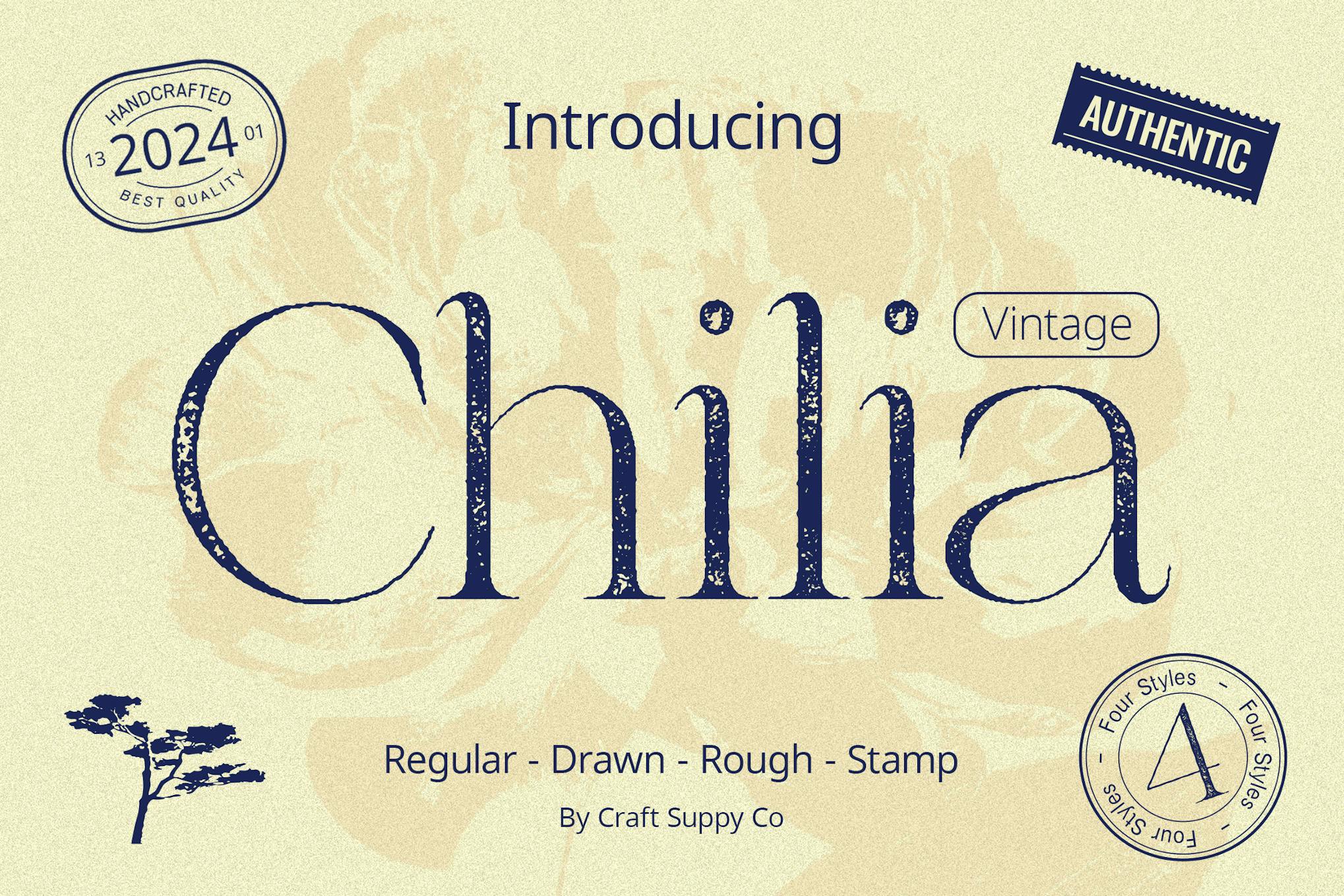 Chilia - Vintage Distressed Font