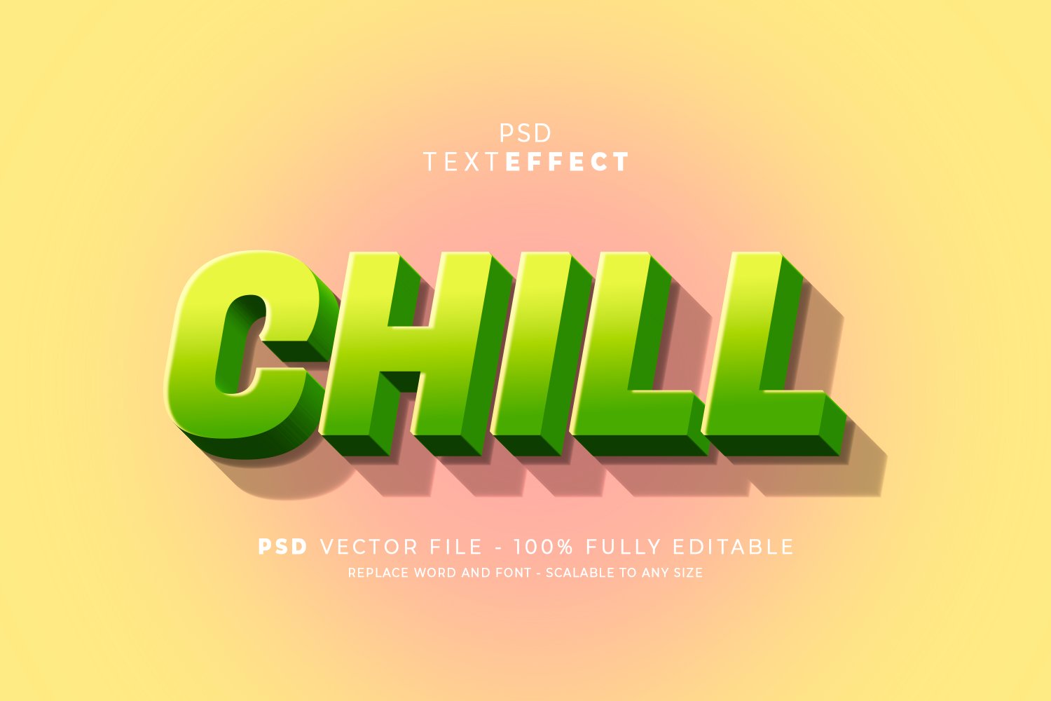 Chill - 3D Editable Text Effect
