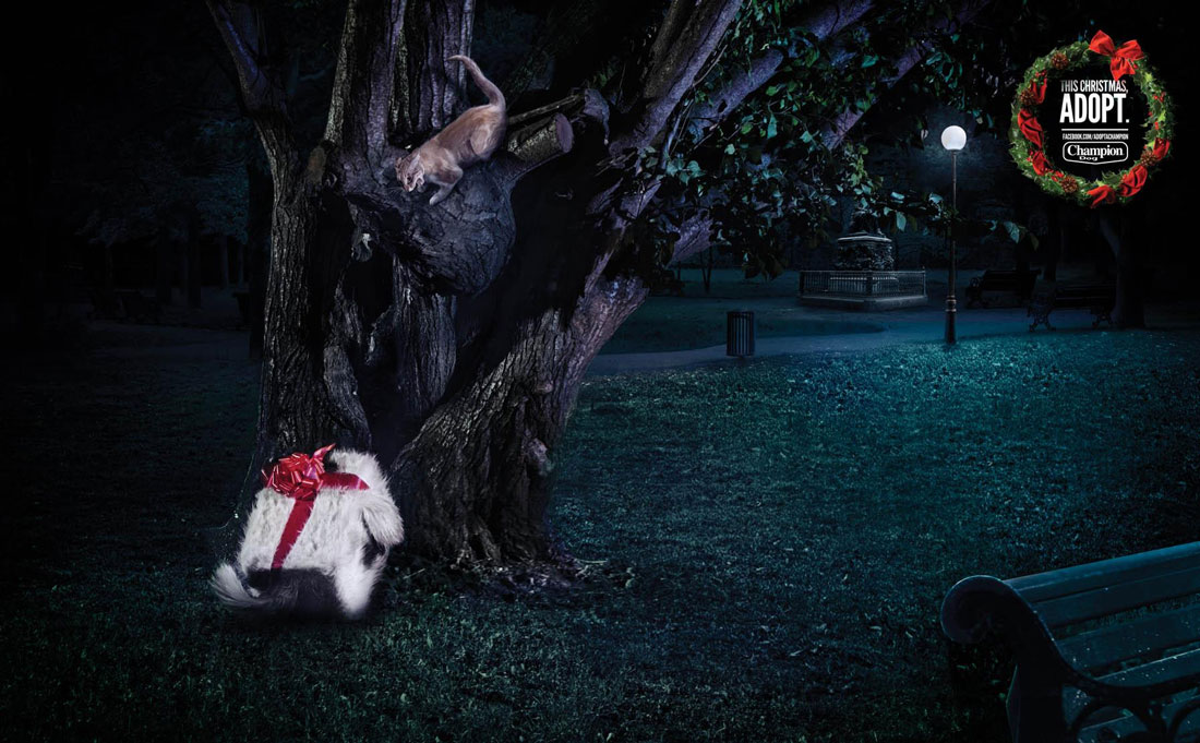 christmas-adopt 25 Clever and Funny Christmas Print Ads design tips 