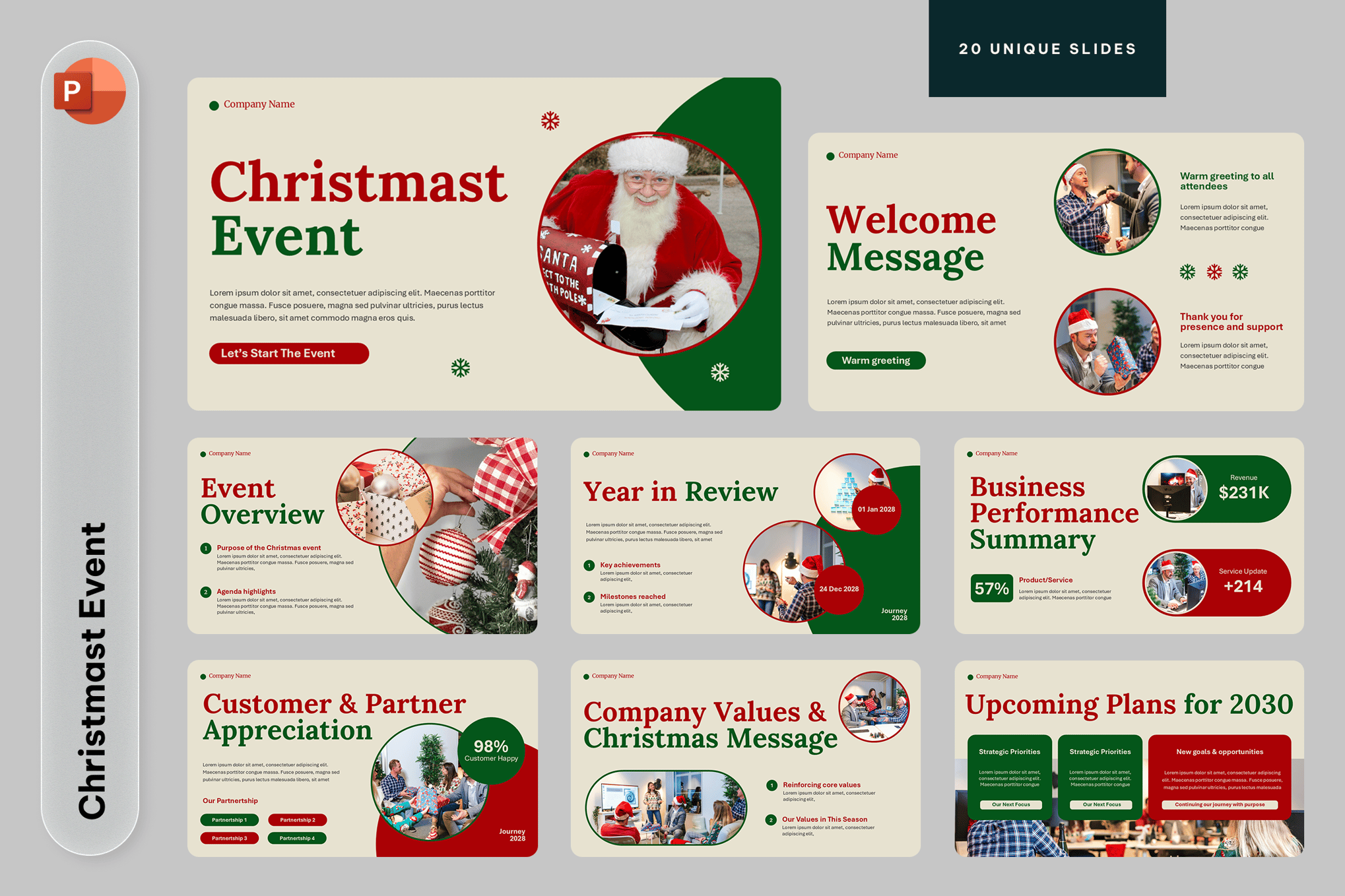 Evento de Navidad presentación de PowerPoint PPT