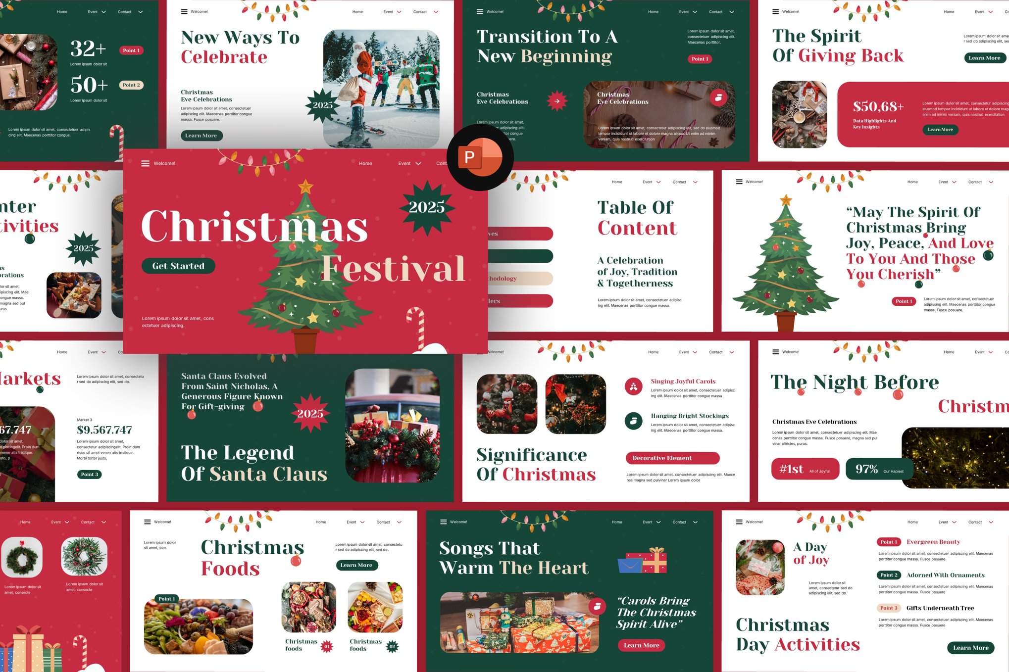 Plantilla de PowerPoint de Navidad