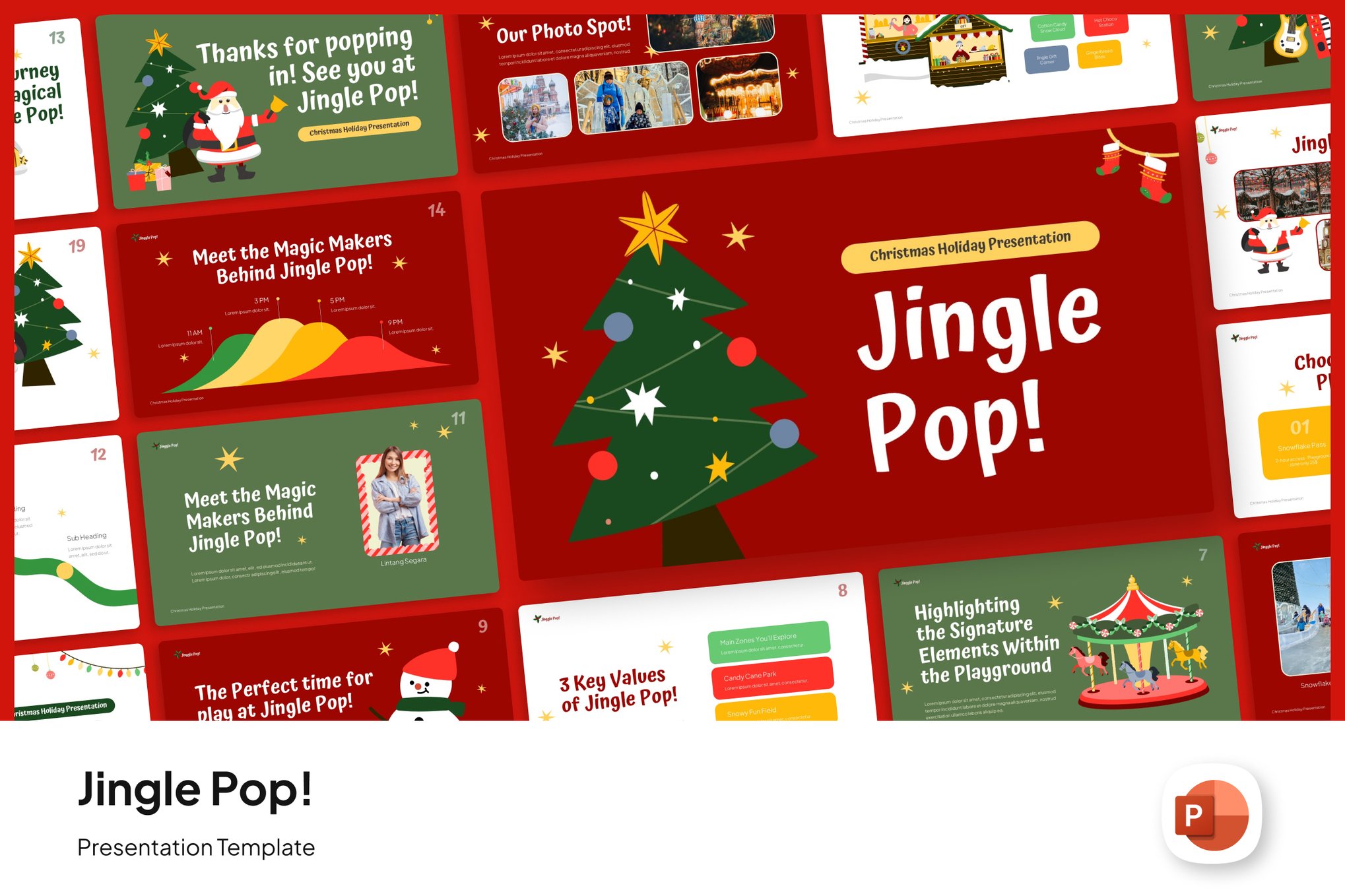 Plantilla de presentación de PowerPoint sobre vacaciones navideñas