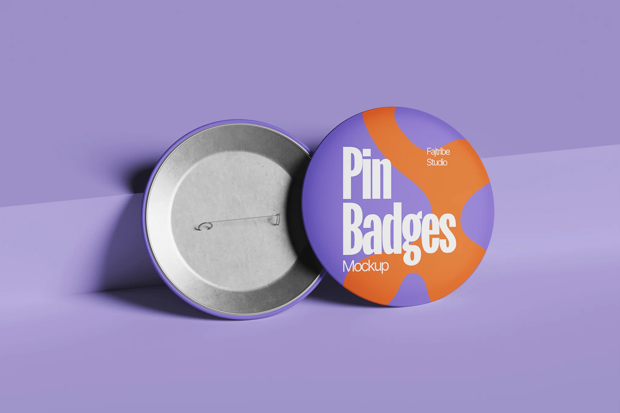 Circle Pin Badge Mockup