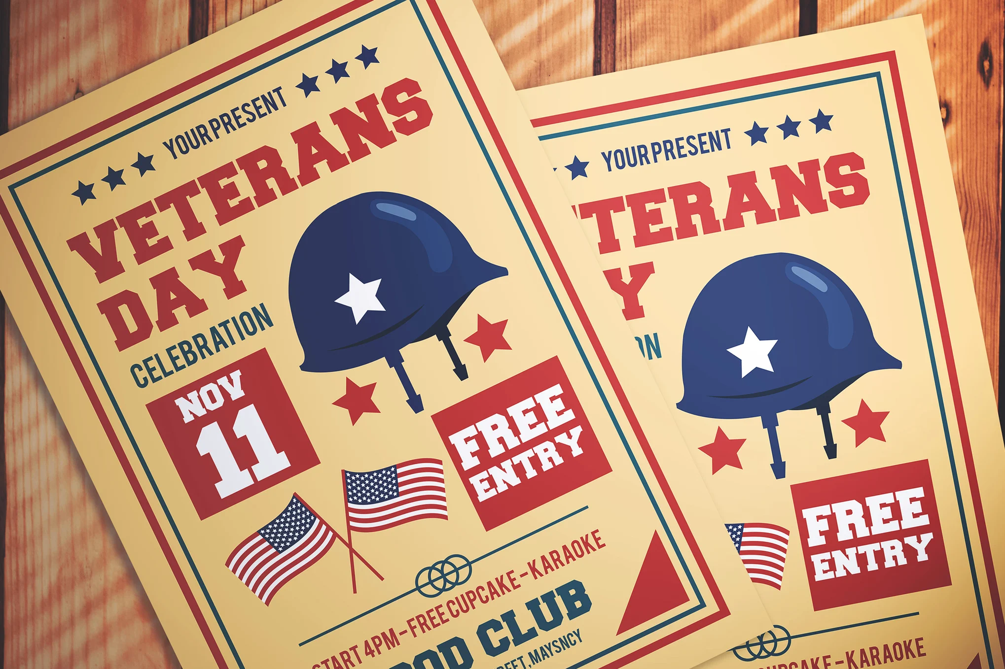 Classic Veteran's Day Flyer Template