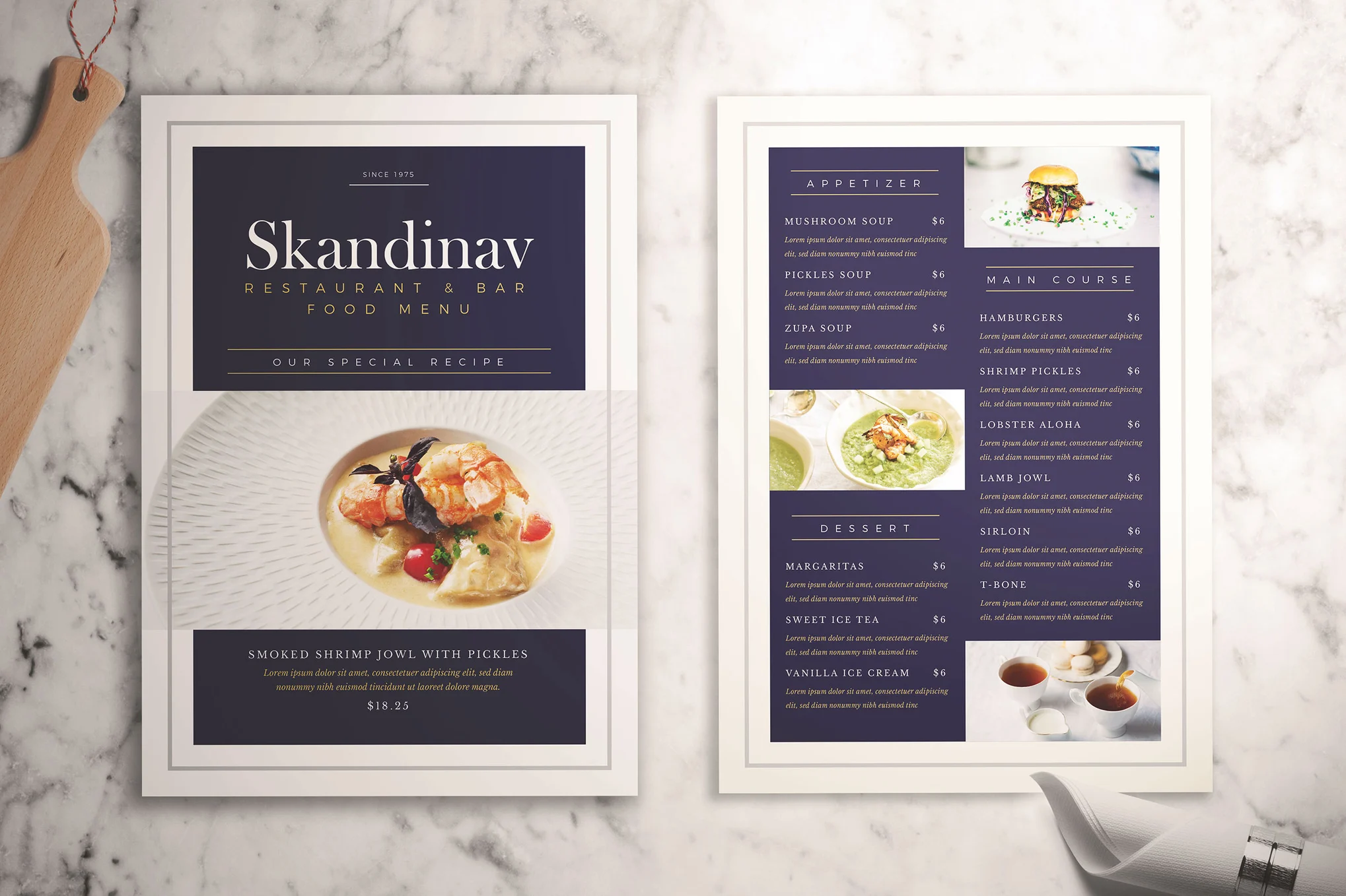 Classy Food Menu Template