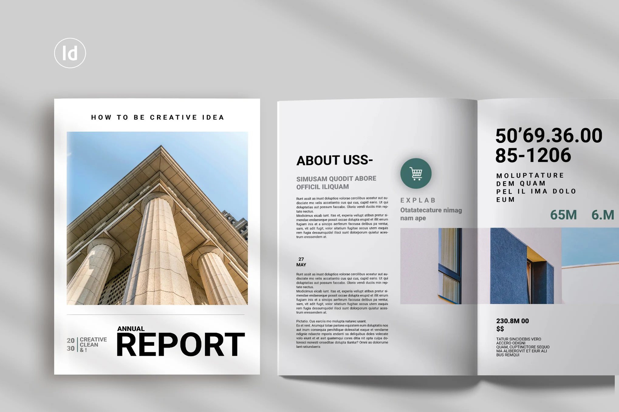 Clean & Simple Annual Report Brochure Template