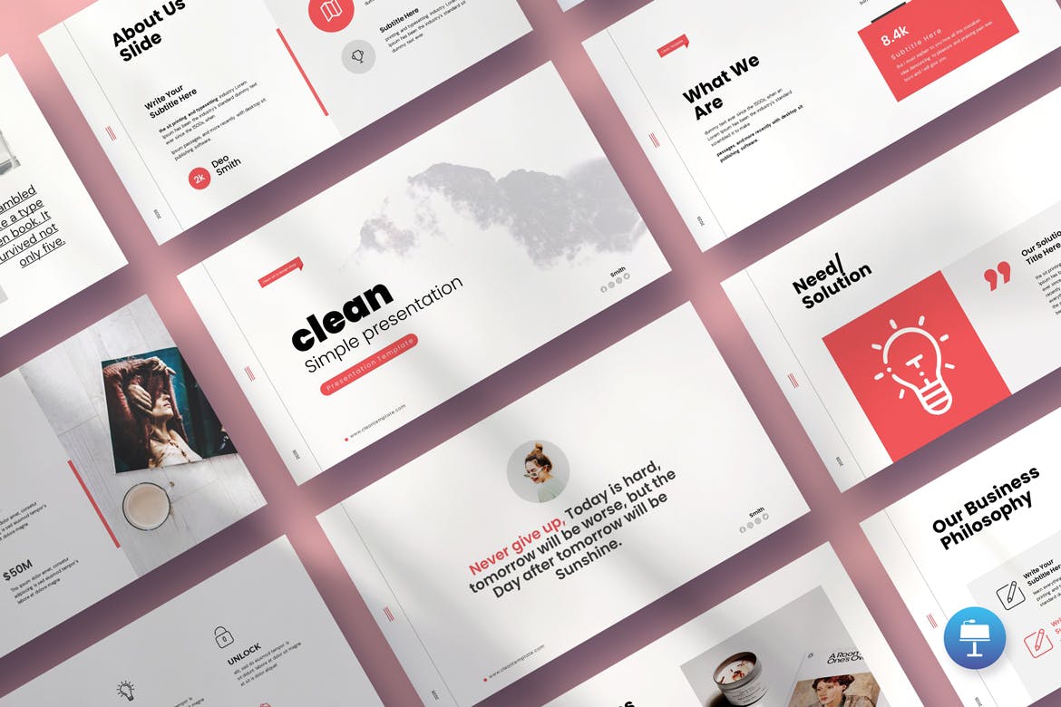 Clean Animated Keynote Presentation Template