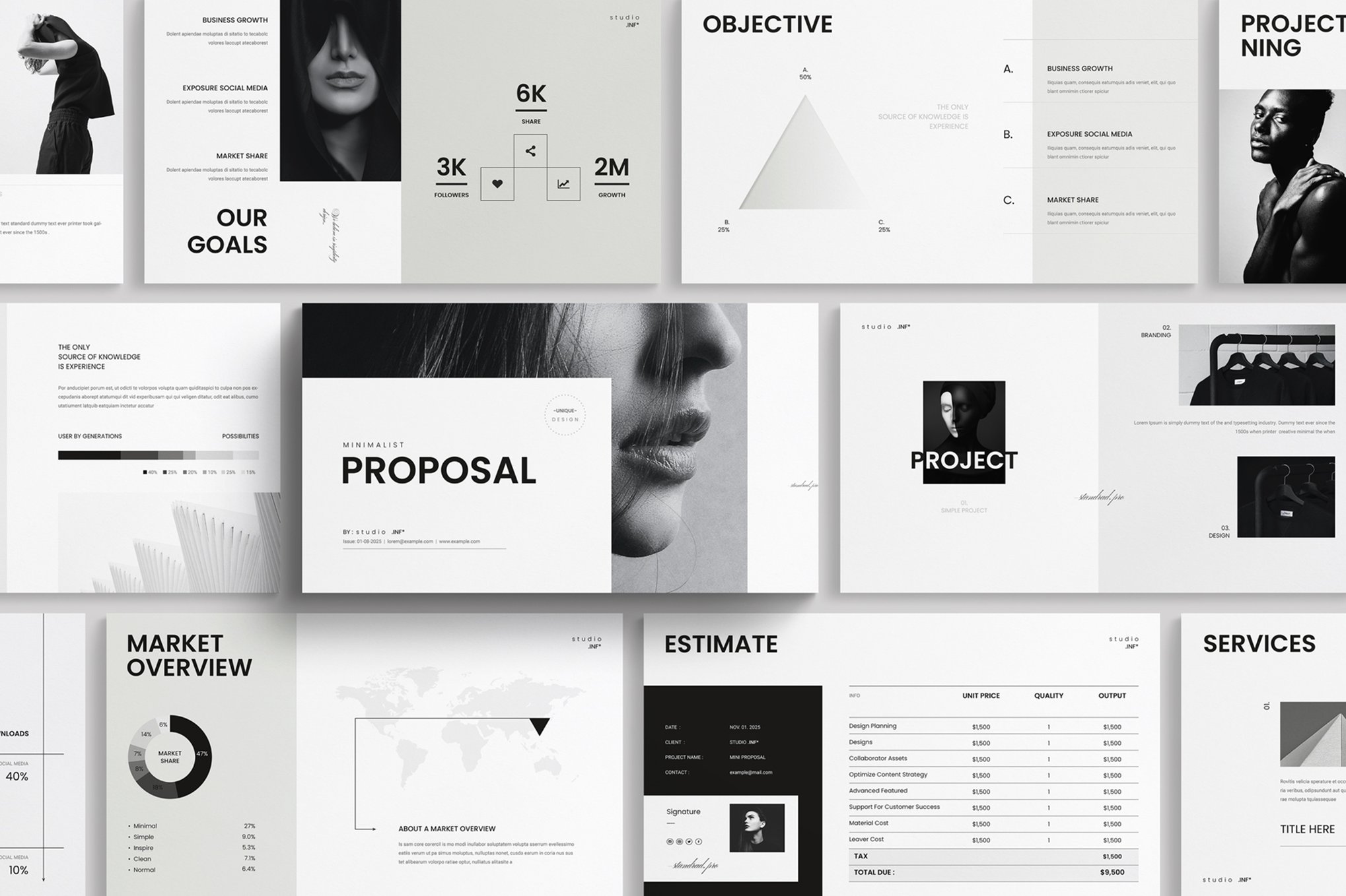 Clean Black & White Proposal Template
