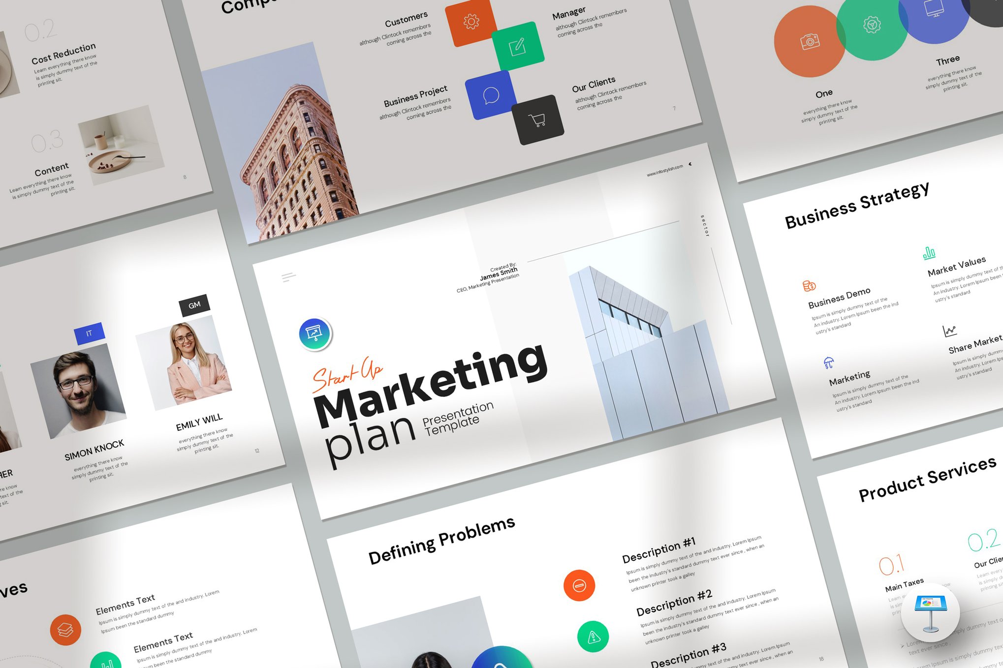 Clean Marketing Plan Keynote Template