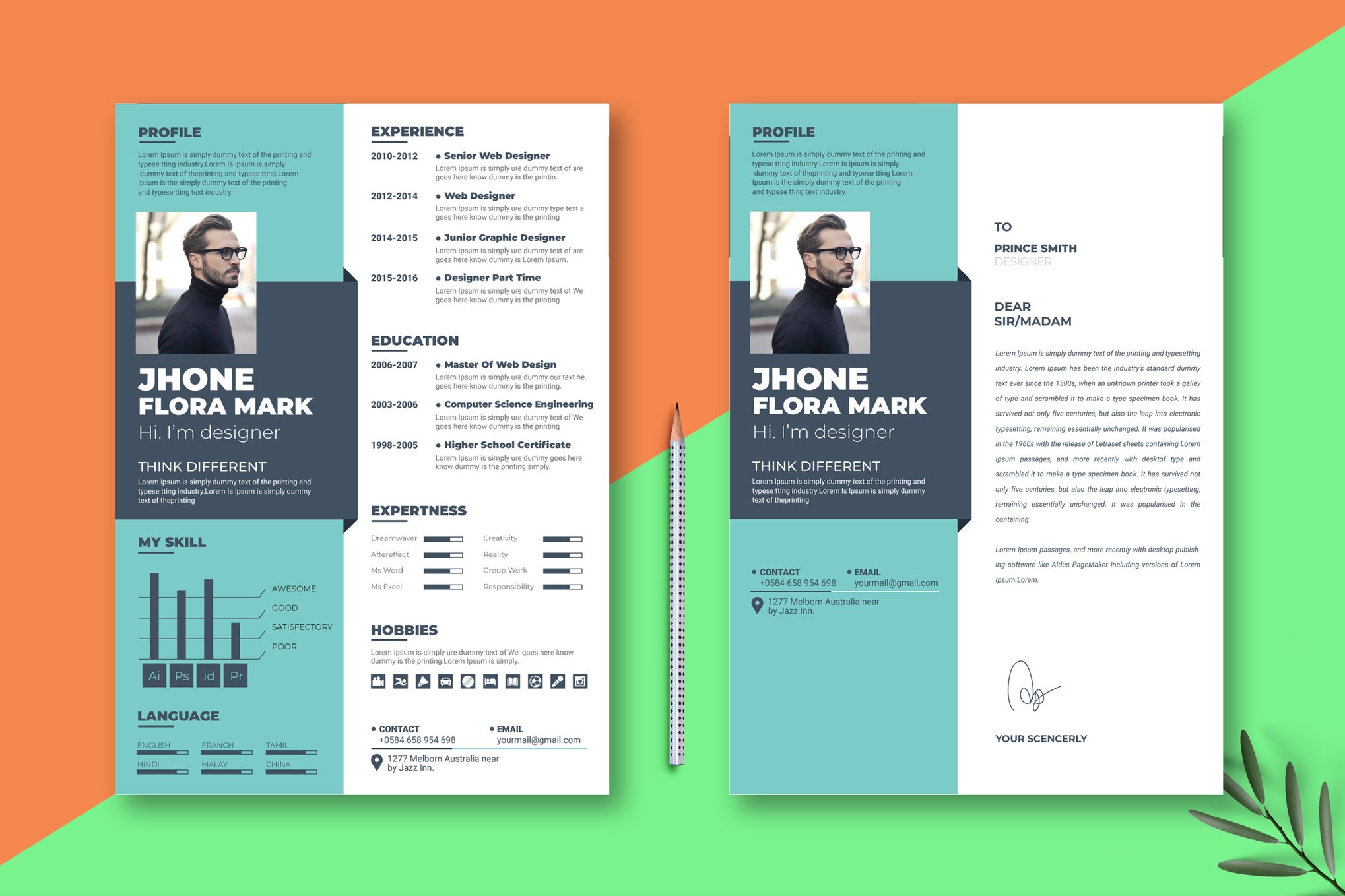 Clean One-Page Resume & Cover Letter Template