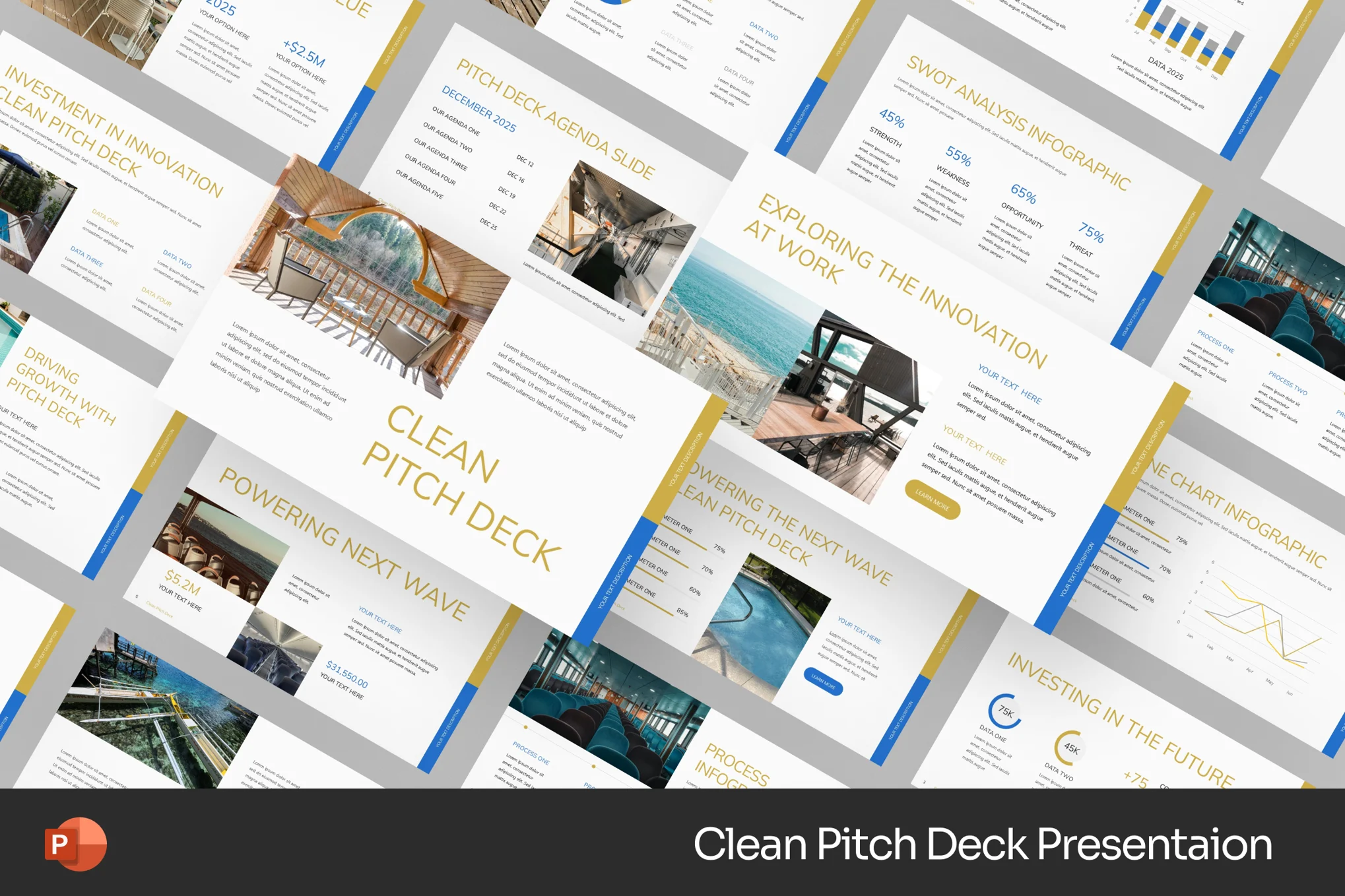 Clean Pitch Deck PowerPoint Template