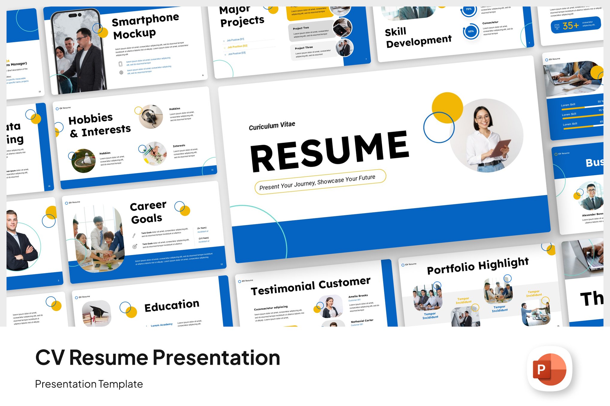 Clean Professional Resume PowerPoint Template