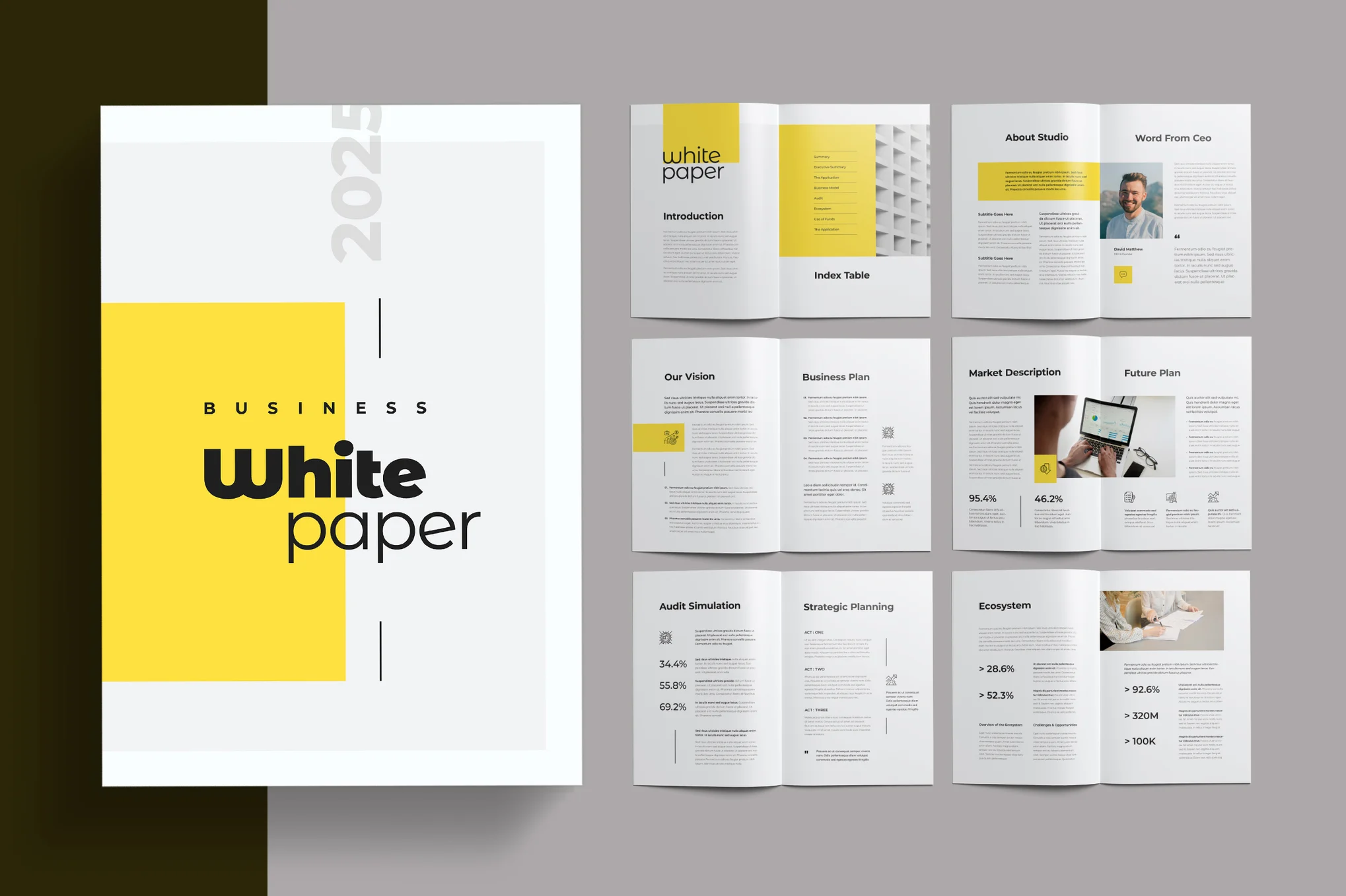 Clean White Paper InDesign Template