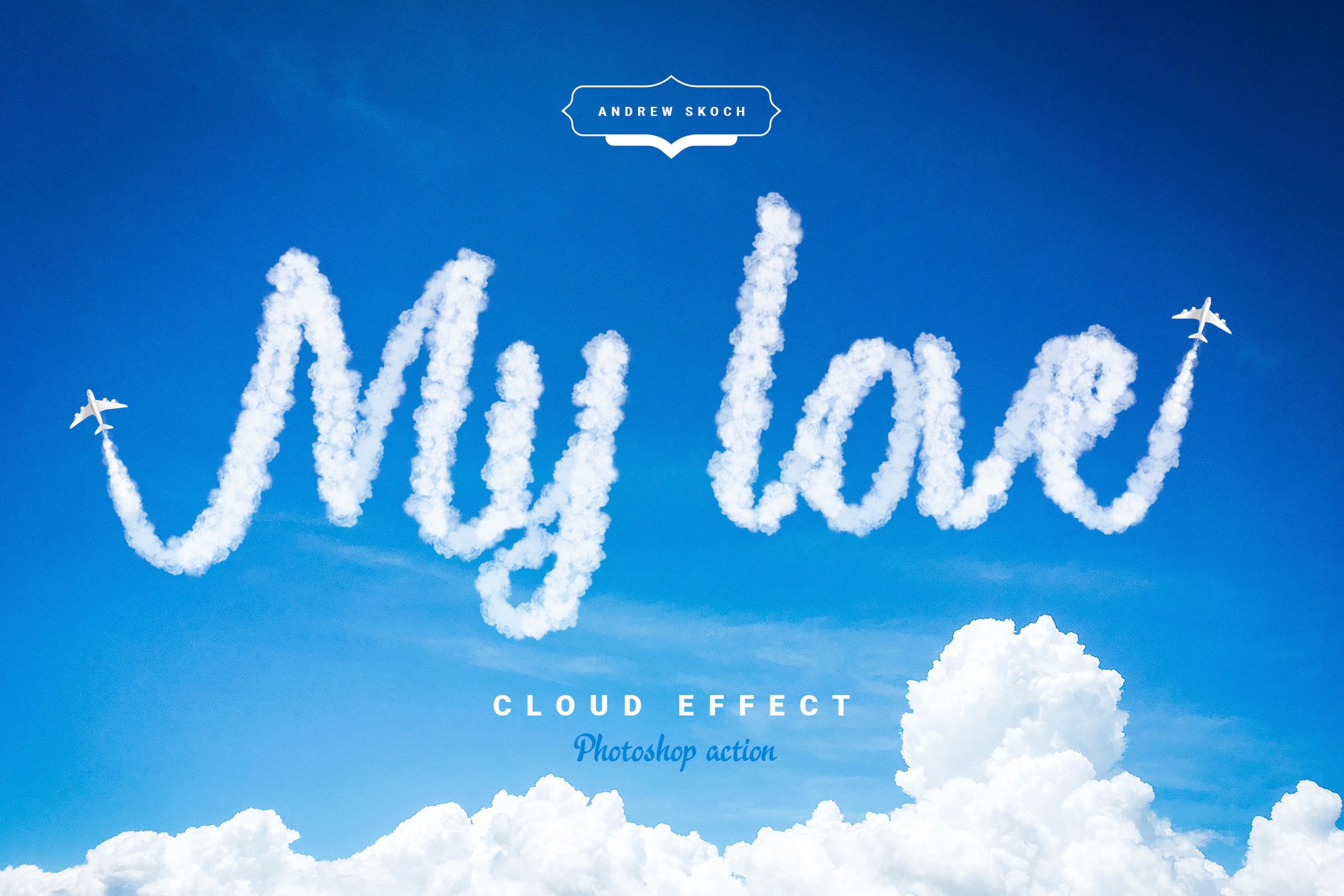 Cloud Text Effect Photoshop Action
