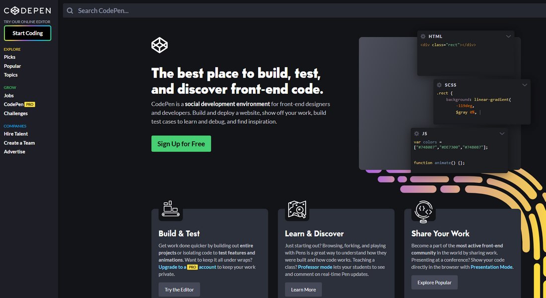 codepen-11 8 Best Code Editors for Designers in 2020 (Free & Premium) design tips 