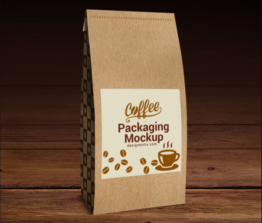 Coffee Bag - Small Coffee Paper Bag Mockup - TemplateMonster