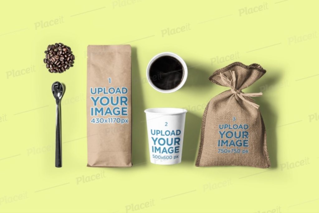 Premium PSD  Coffee cup bag mockup coffee mockup coffee packaging mockup