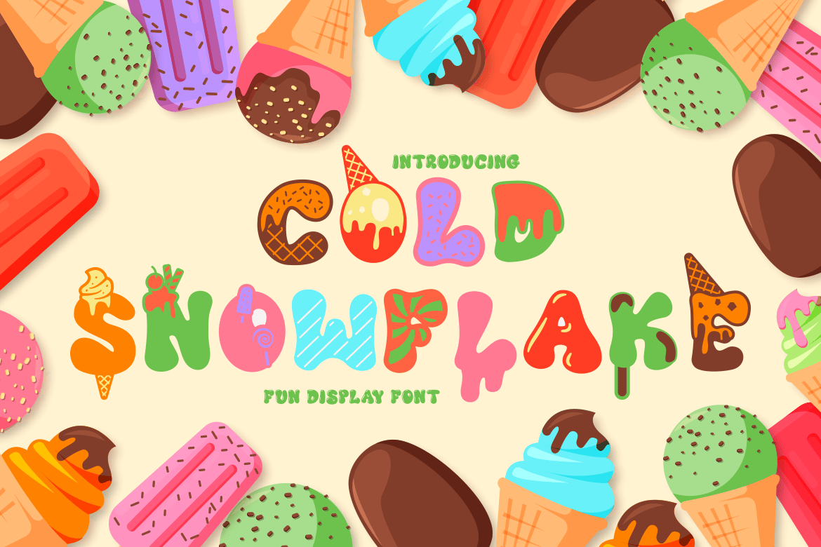 Cold Snowflake - Quirky Candy Font
