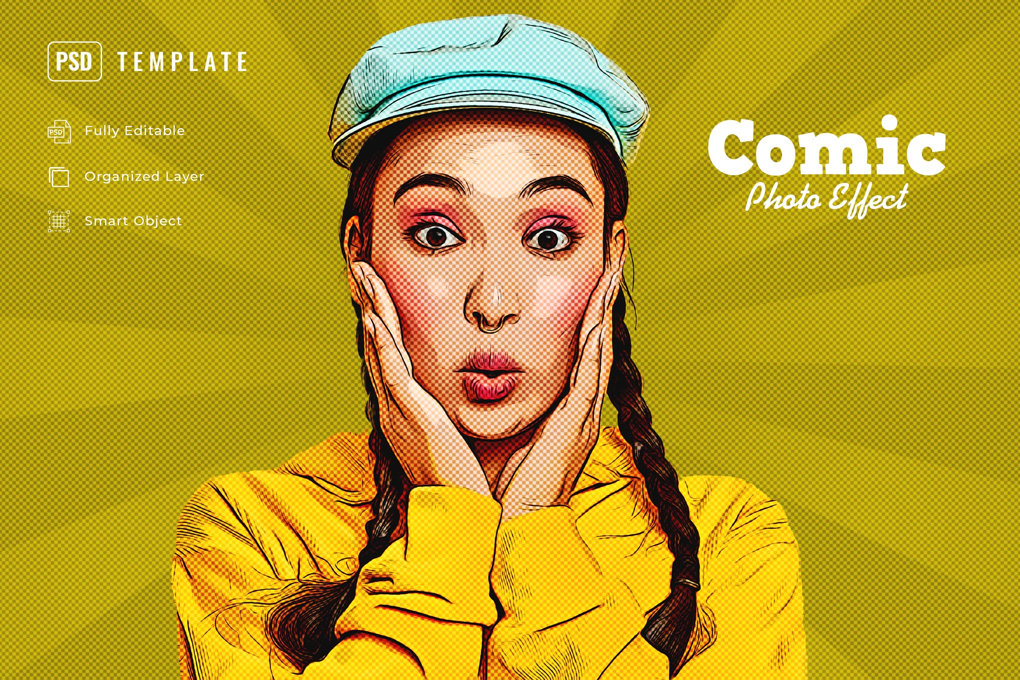 Colorful Comic Photo Effect PSD